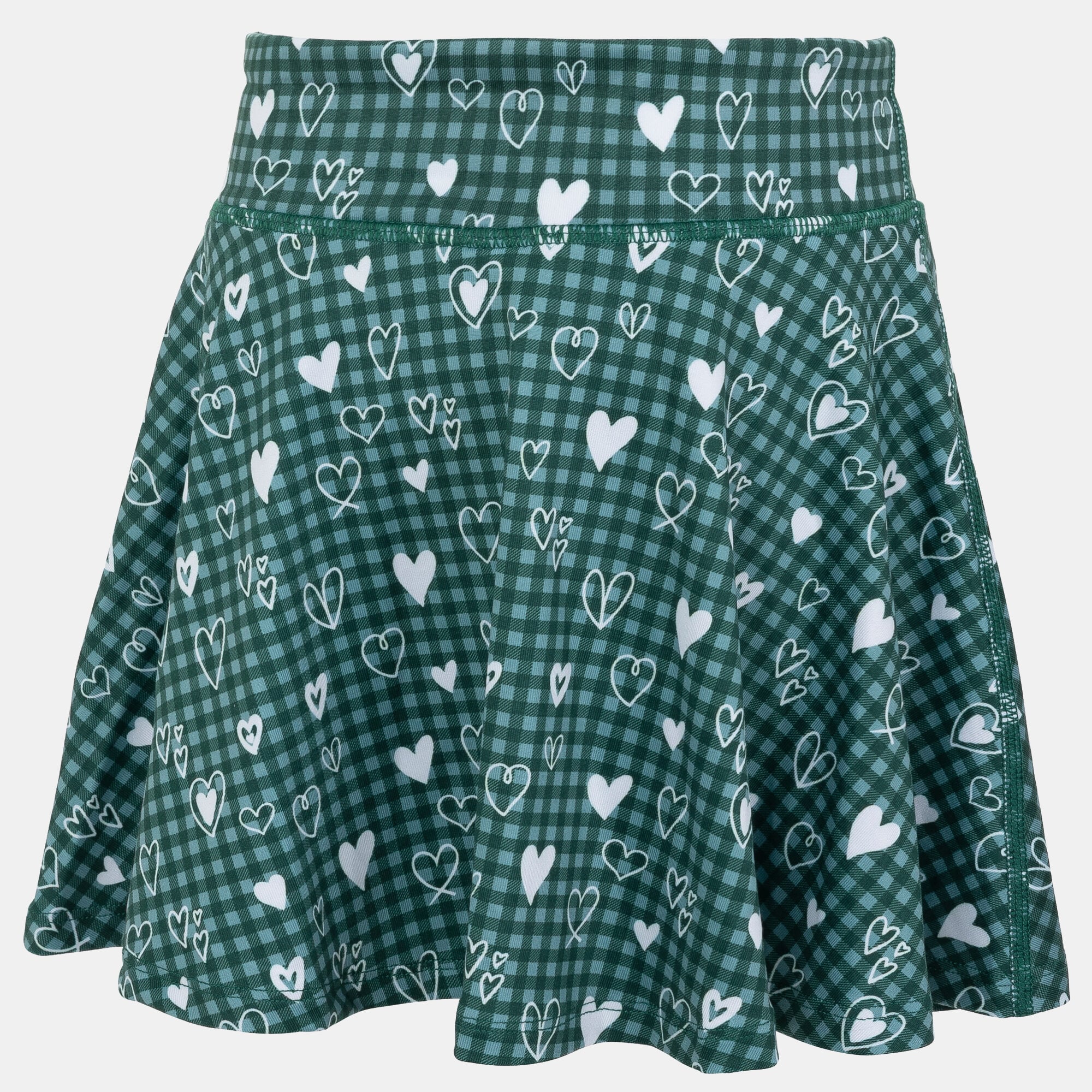 Girls Youth ZooZatz Green Michigan State Spartans Heart Flowy Skort