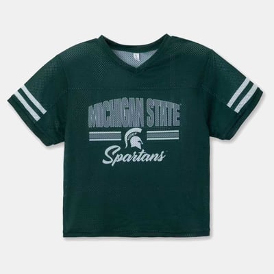 Michigan State Spartans ZooZatz Girls Youth Mesh Jersey T-Shirt - Green