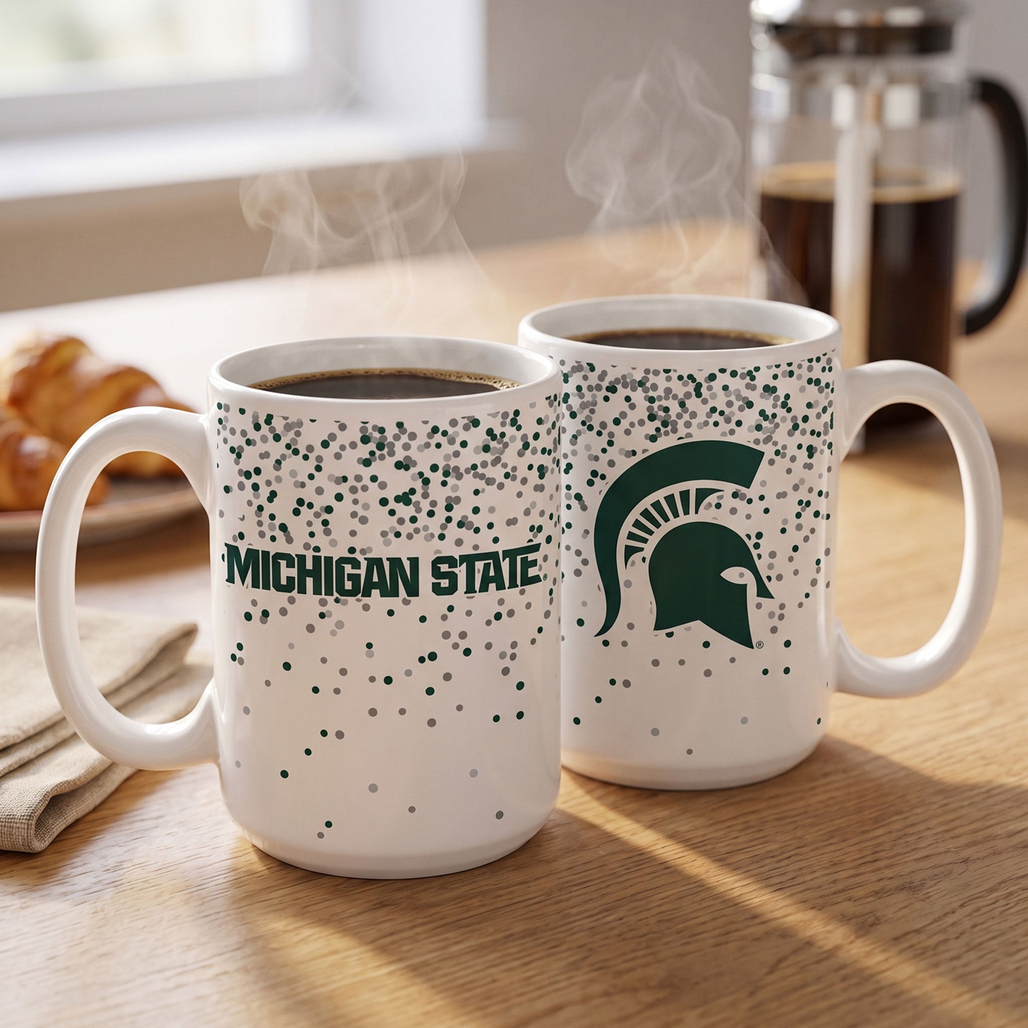 Mug à confettis Indigo Falls Michigan State Spartans - Lot de 2