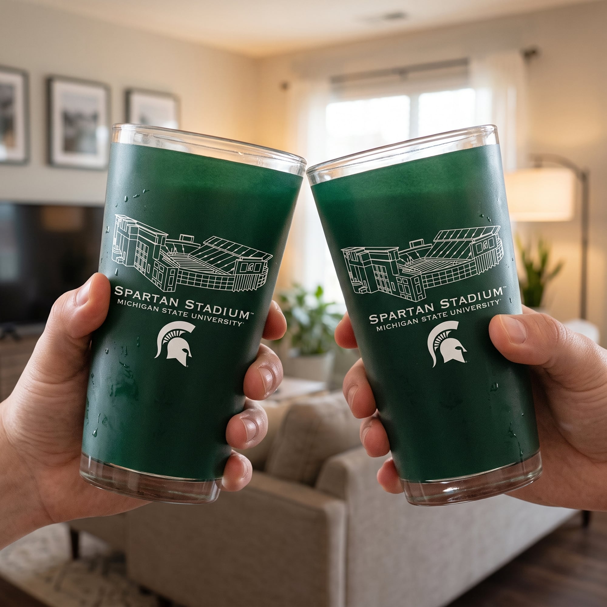 Pack de 2 verres à bière Indigo Falls Michigan State Spartans Core Stadium