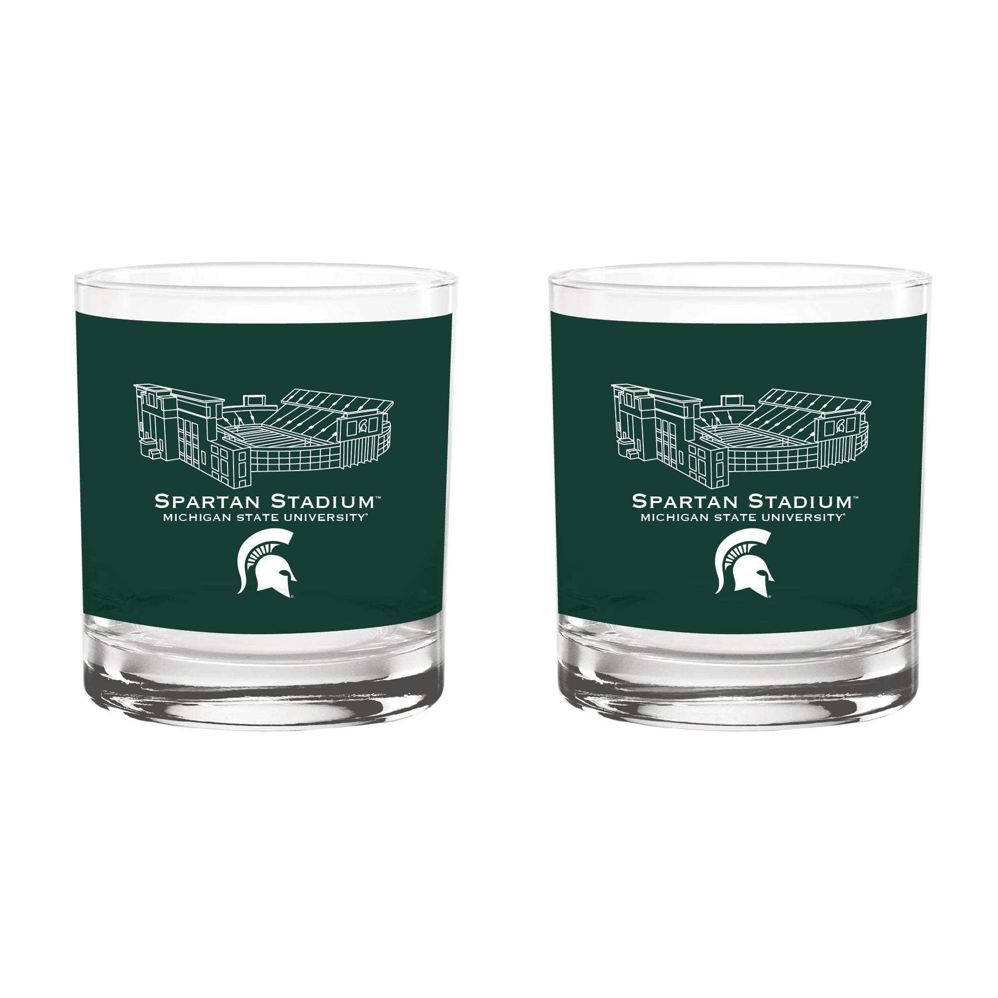 Pack de 2 verres à whisky Indigo Falls Michigan State Spartans Core Stadium