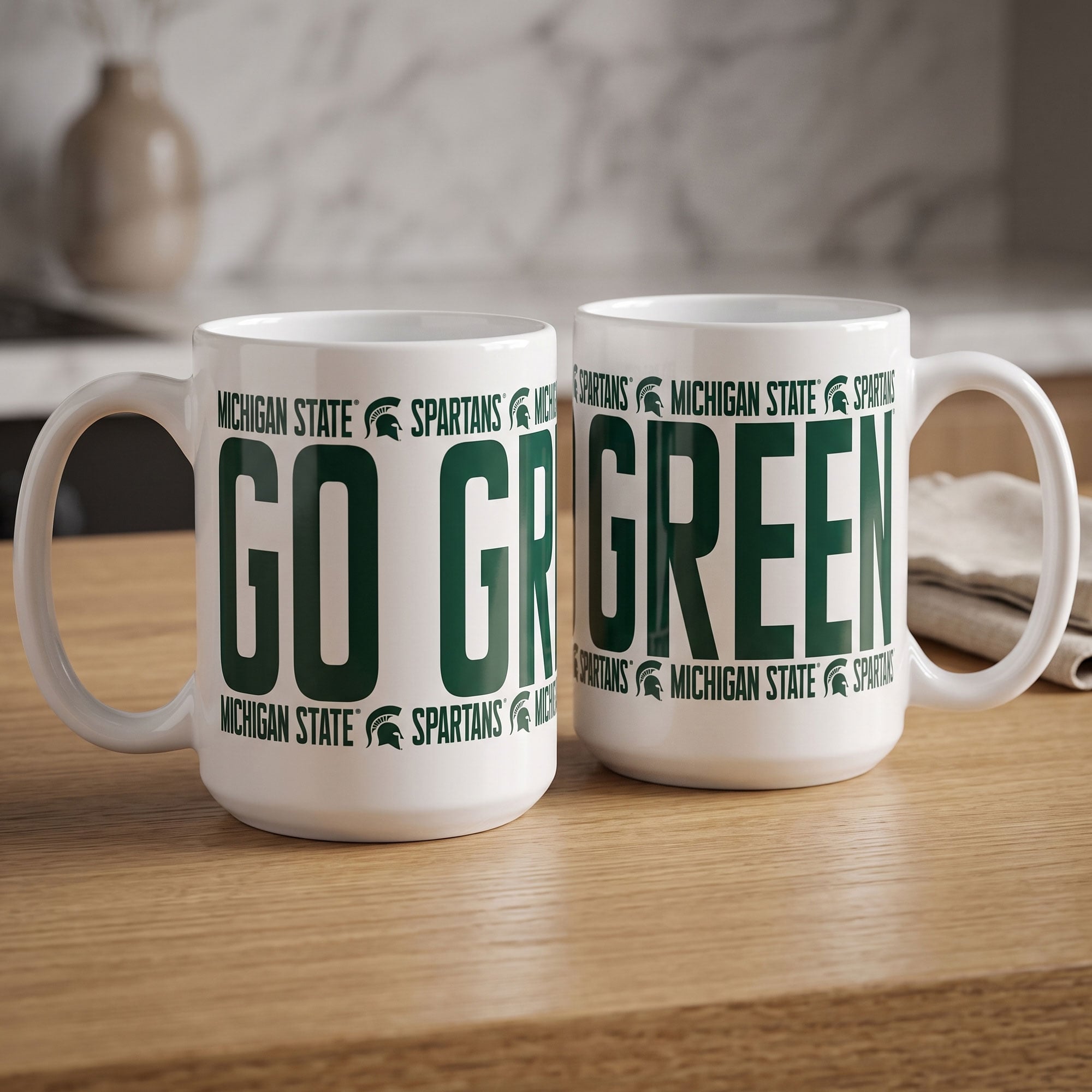 Mug surélevé Indigo Falls Michigan State Spartans - Lot de 2