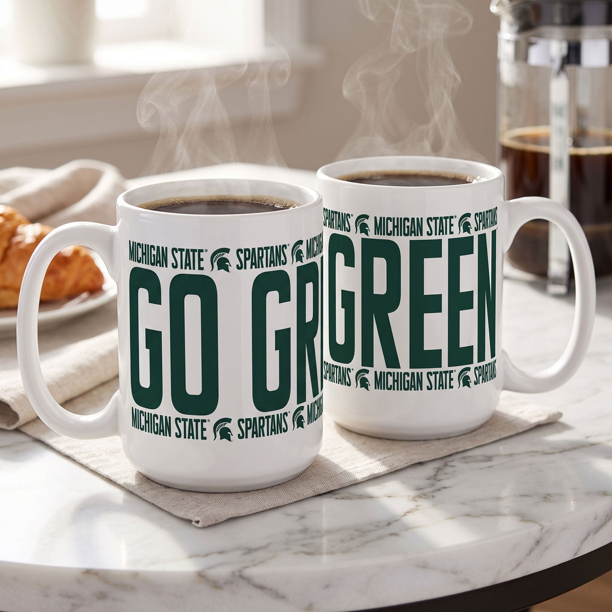 Mug surélevé Indigo Falls Michigan State Spartans - Lot de 2