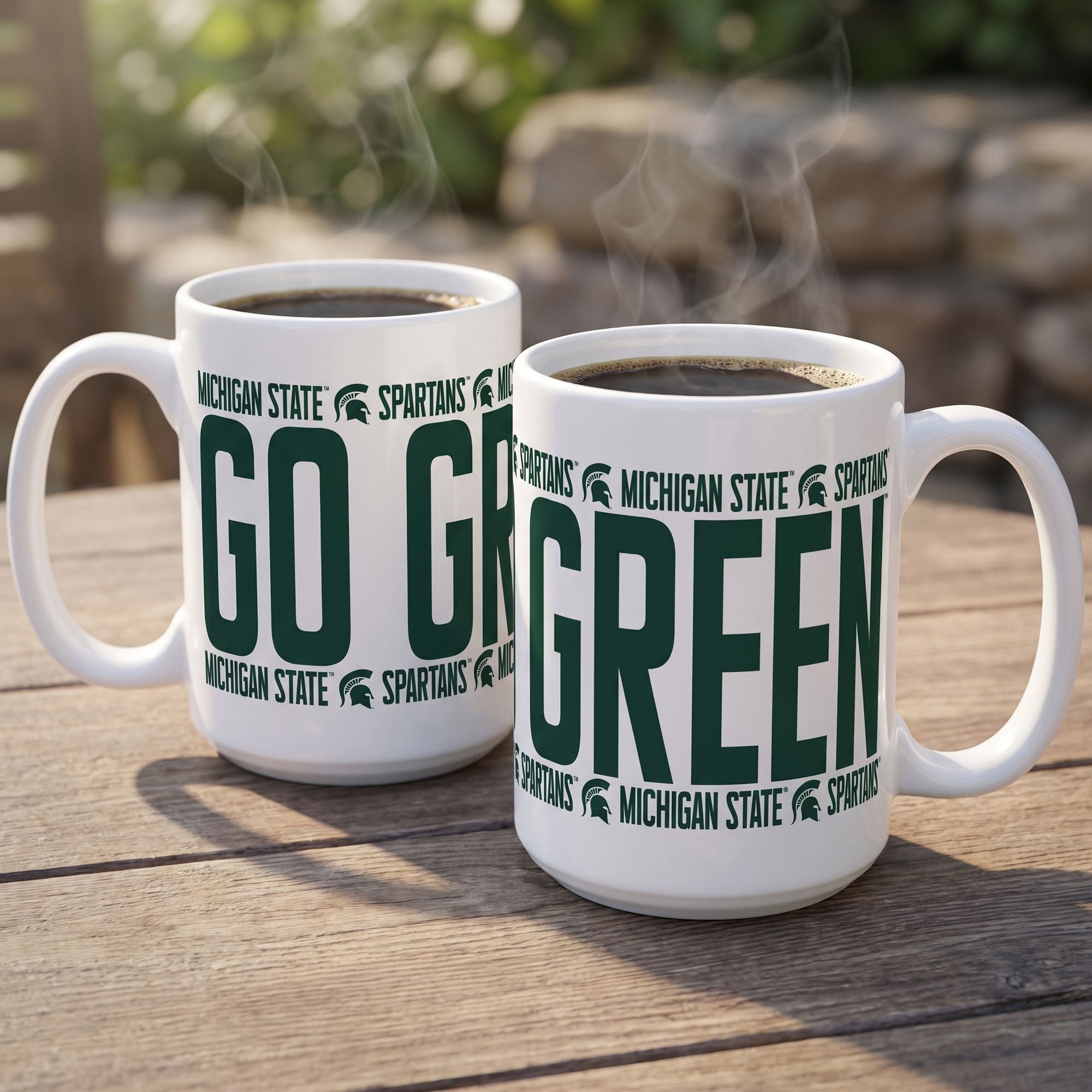 Mug surélevé Indigo Falls Michigan State Spartans - Lot de 2