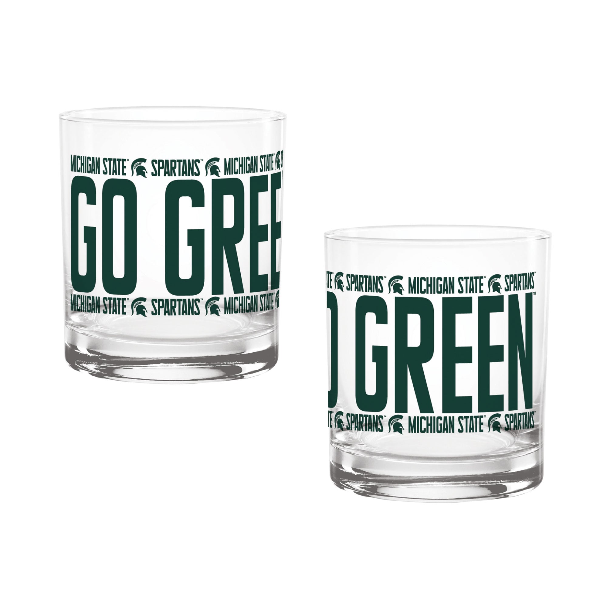 Verres à whisky surélevés Indigo Falls Michigan State Spartans - Lot de 2
