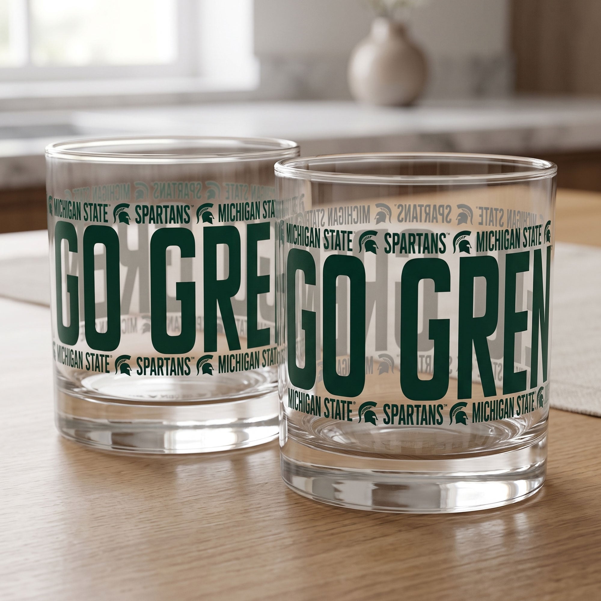 Verres à whisky surélevés Indigo Falls Michigan State Spartans - Lot de 2