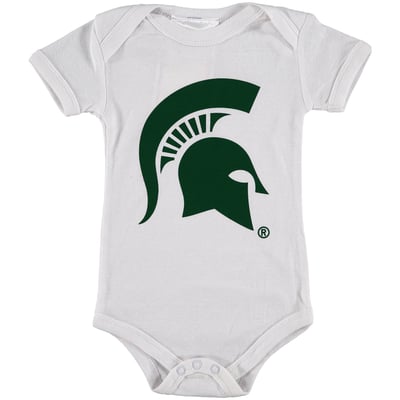 Michigan State Spartans Two Feet Ahead Infant Big Logo Bodysuit - White
