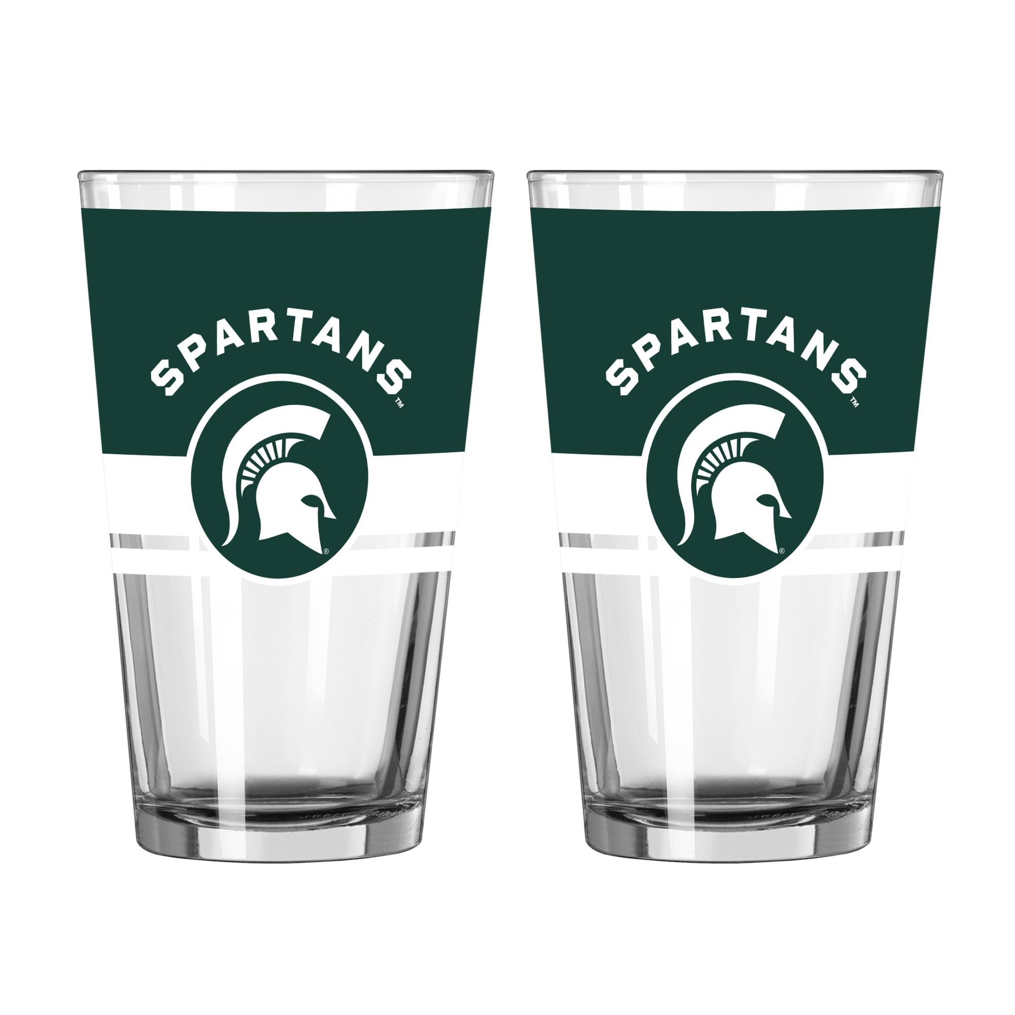 Ensemble de deux verres à bière Horizon de 473 ml (16 oz) Logo Brands Michigan State Spartans