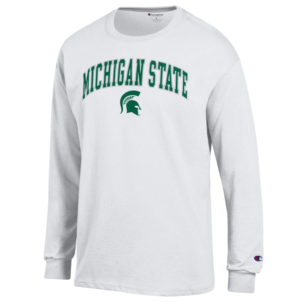 Men's Champion White Michigan State Spartans Arch Over Logo Long Sleeve ...