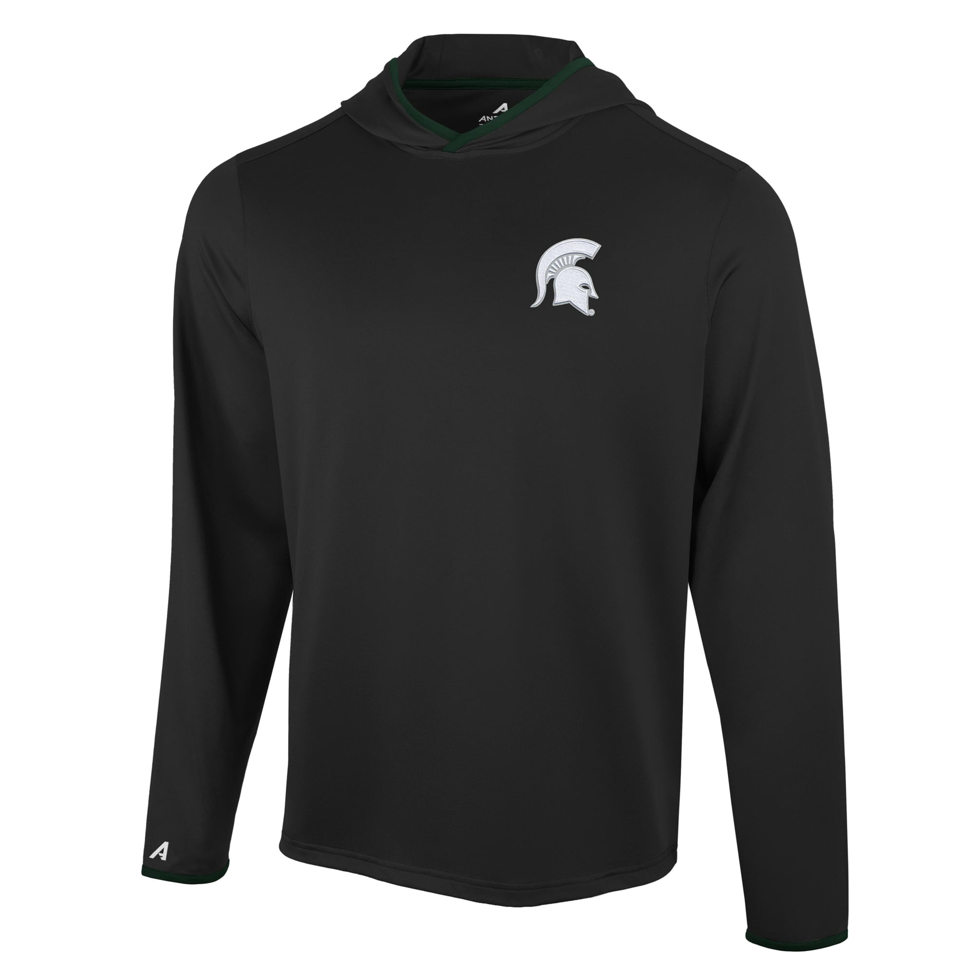 T-shirt à capuche manches longues Antigua Black Michigan State Spartans Brink Color Pop pour homme