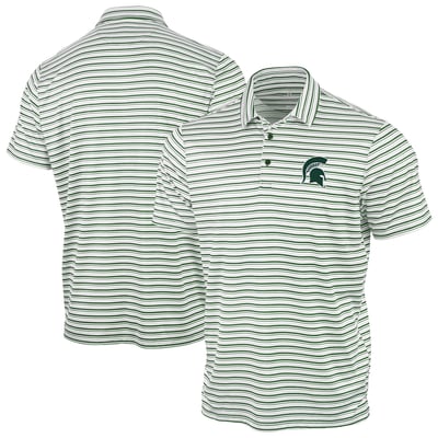 Michigan State Spartans Antigua Space Stripe Polo - Green