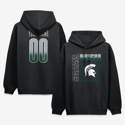Michigan State Spartans  Home Field Pop Personalized Any Name & Number Hoodie - Black