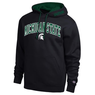  Michigan State Spartans Champion Arch Tackle Twill Hoodie - Black