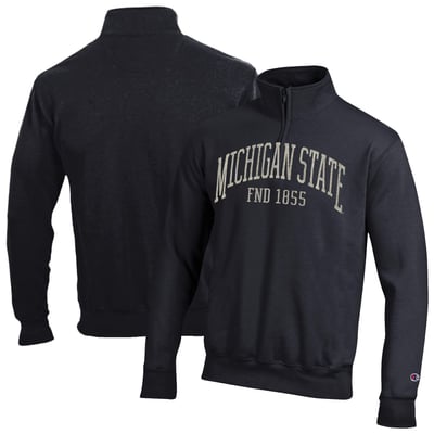  Michigan State Spartans Champion Powerblend Quarter-Zip Pullover - Black