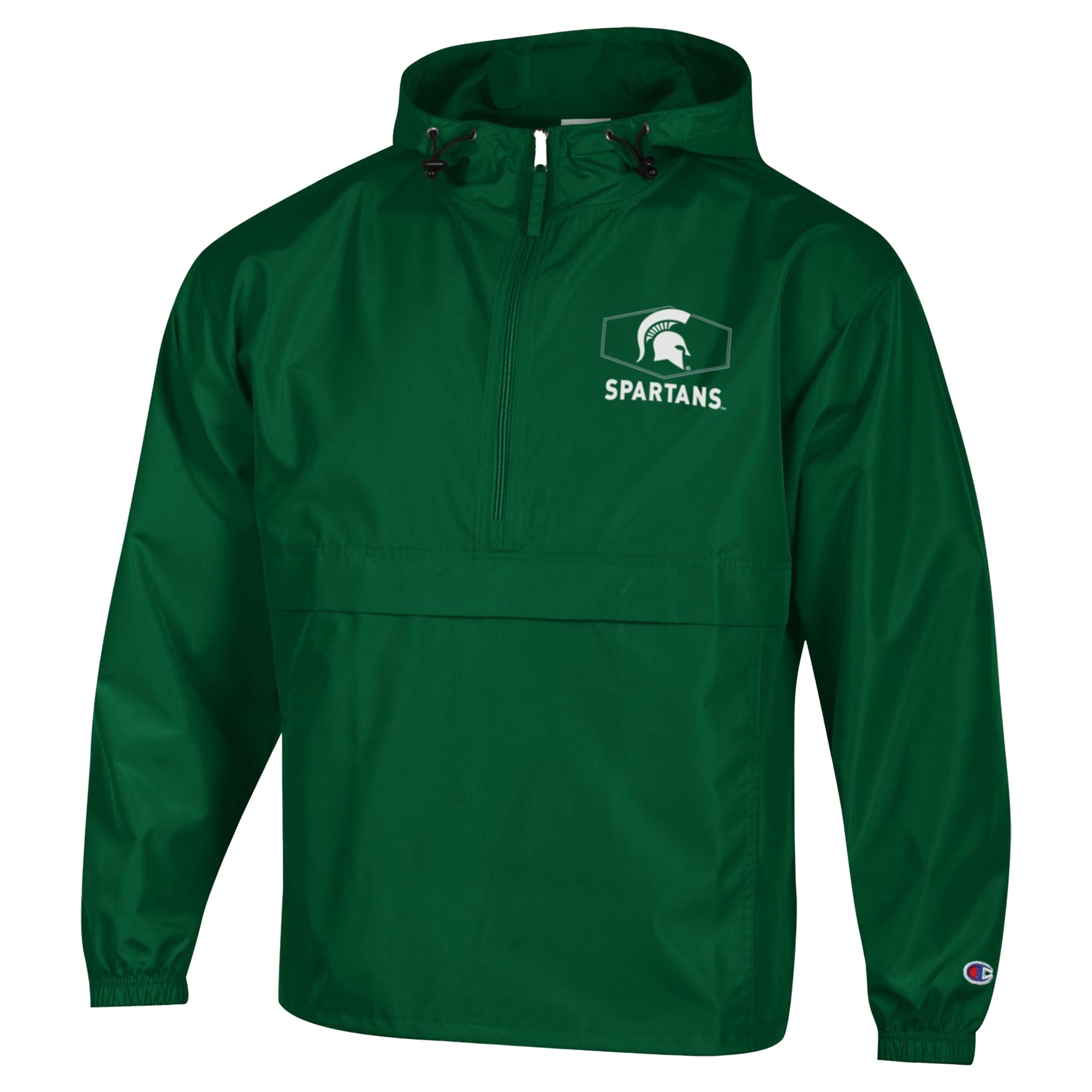 Men's Champion Green Michigan State Spartans Delay Packable Half-Zip Jacket
