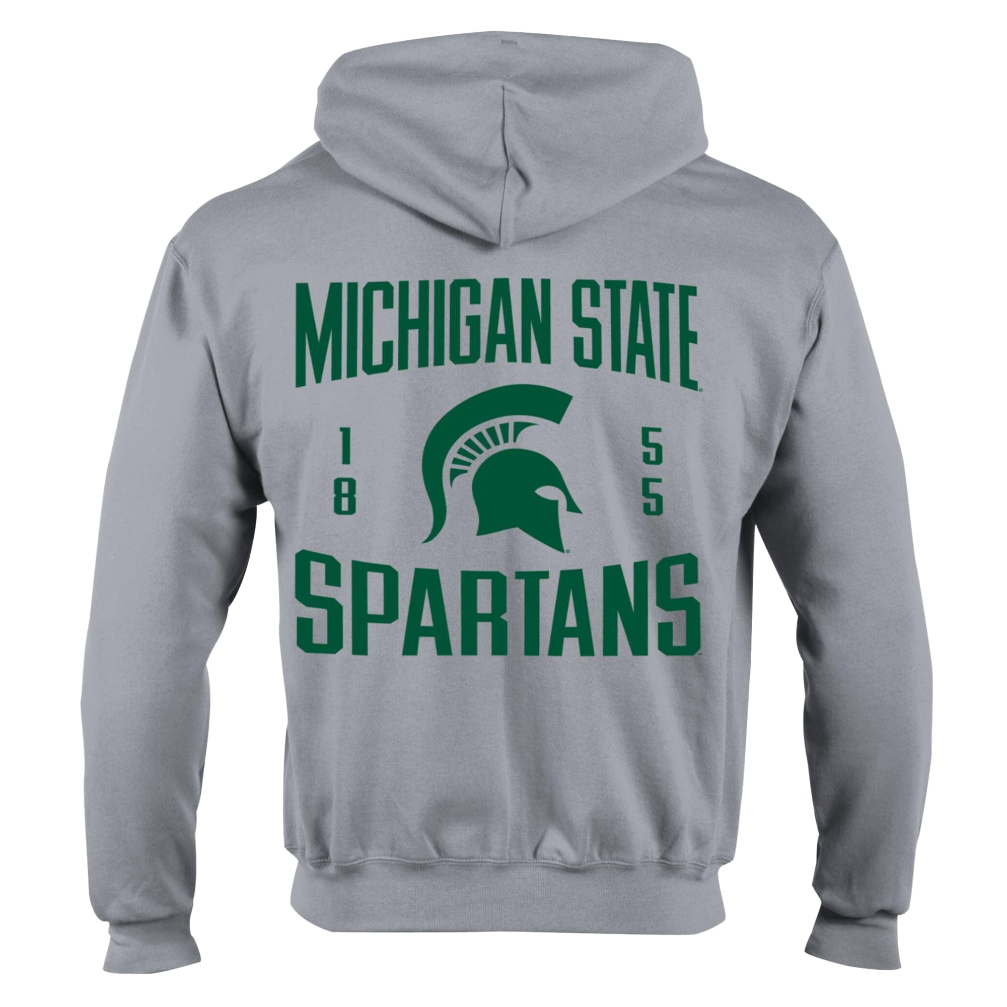 Men's Champion Heather Gray Michigan State Spartans Varsity Powerblend Full-Zip Fleece Hoodie