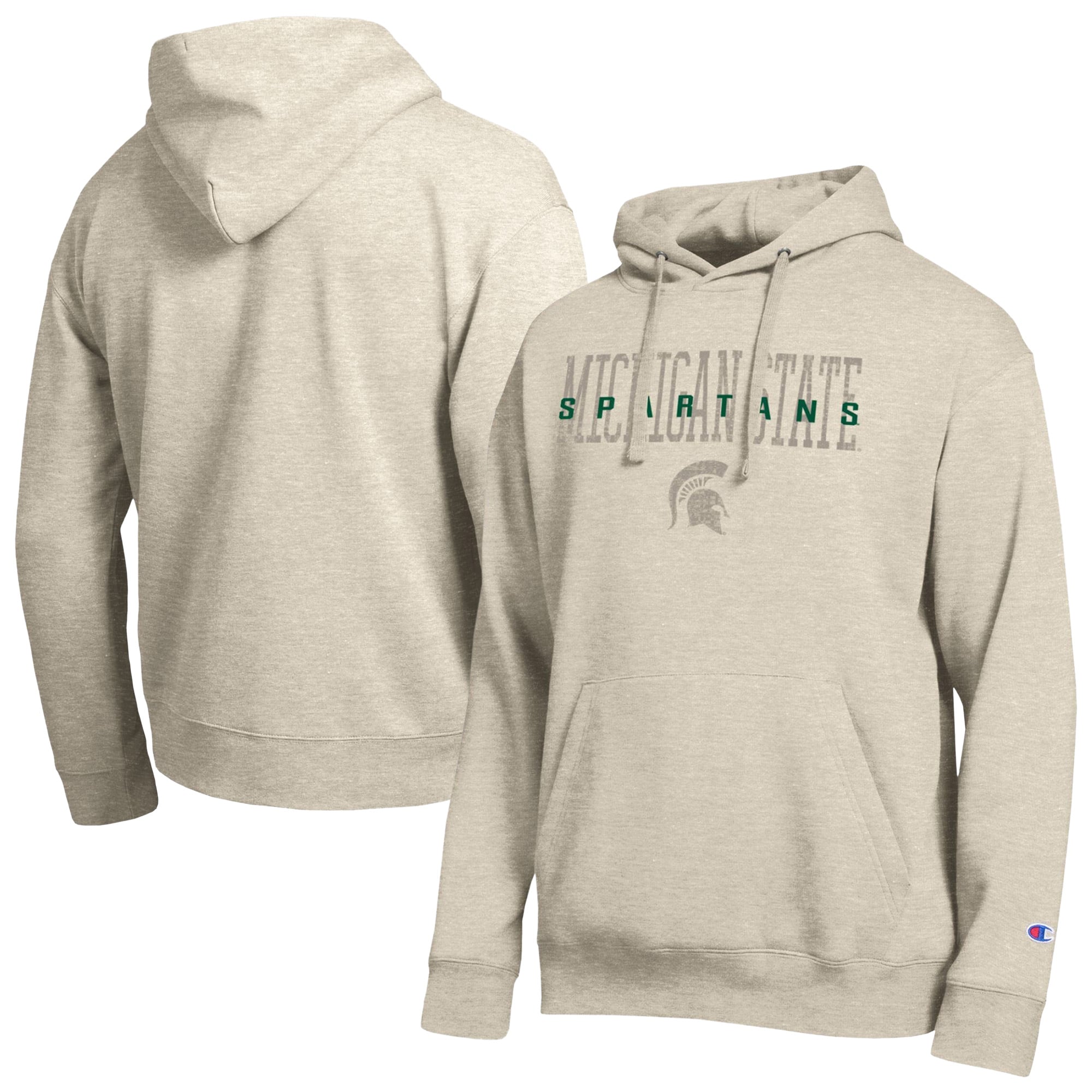Sweat à capuche Champion Oatmeal Michigan State Spartans All-Star Neutral Stack pour homme