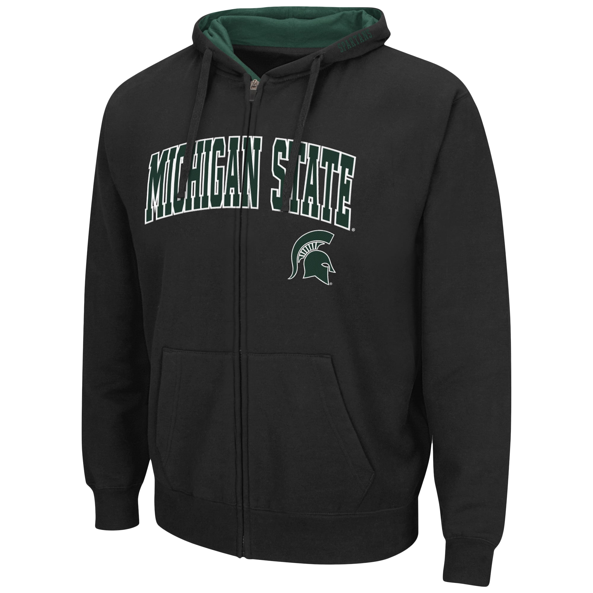 Sweat à capuche zippé Colosseum Black Michigan State Spartans Arch & Logo 3.0 pour homme