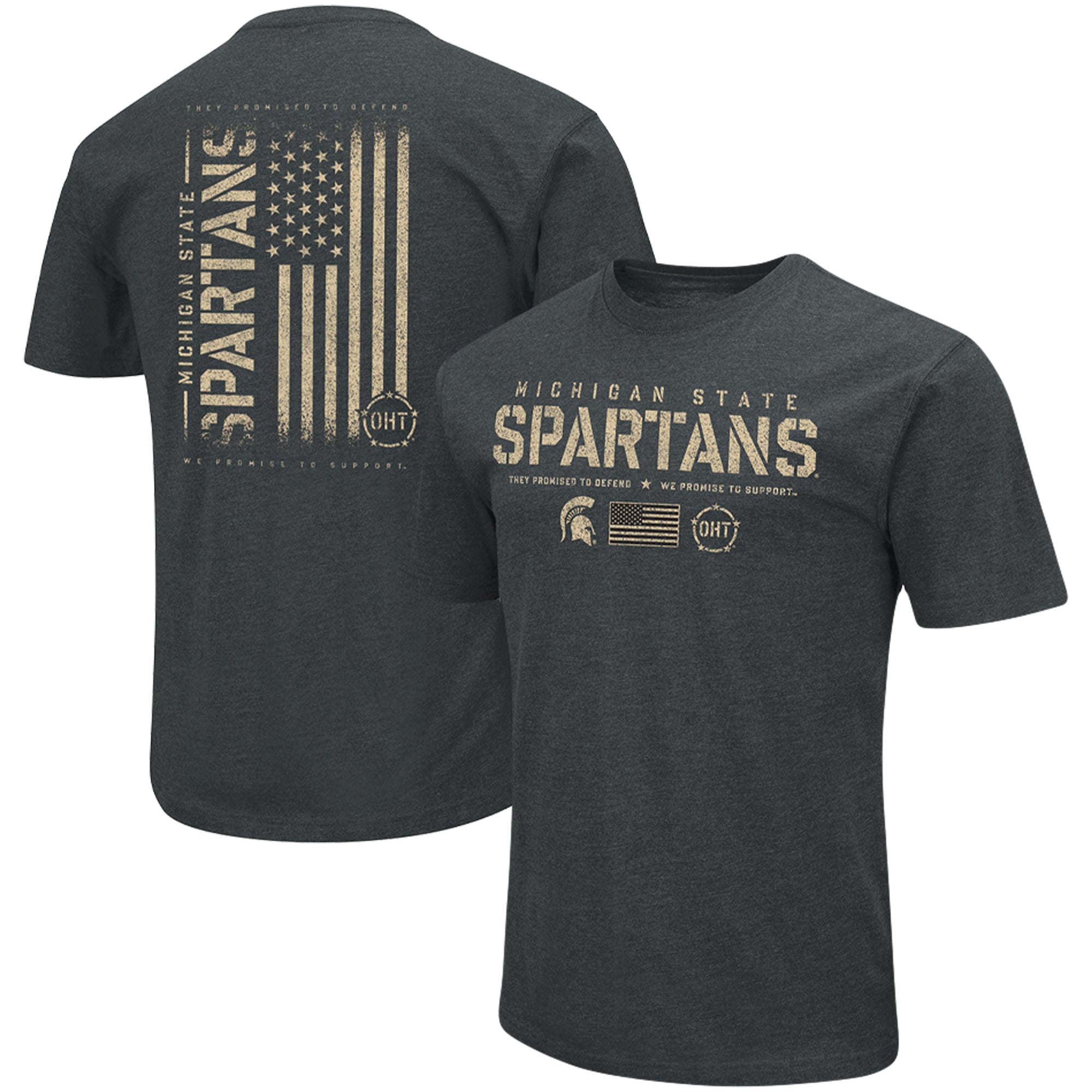 Men's Colosseum Heathered Black Michigan State Spartans OHT