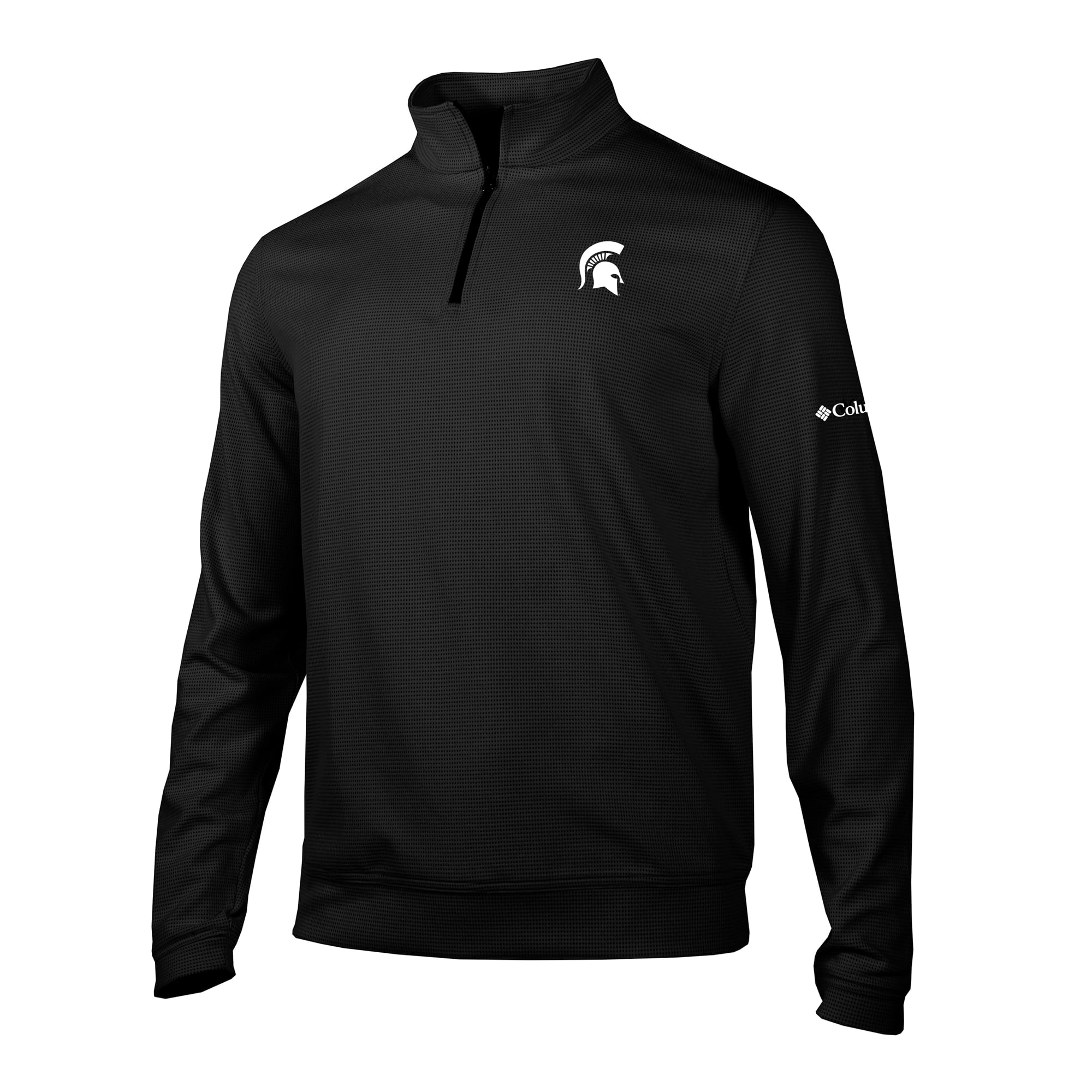 Men's Columbia Black Michigan State Spartans Grainline Quarter-Zip Pullover