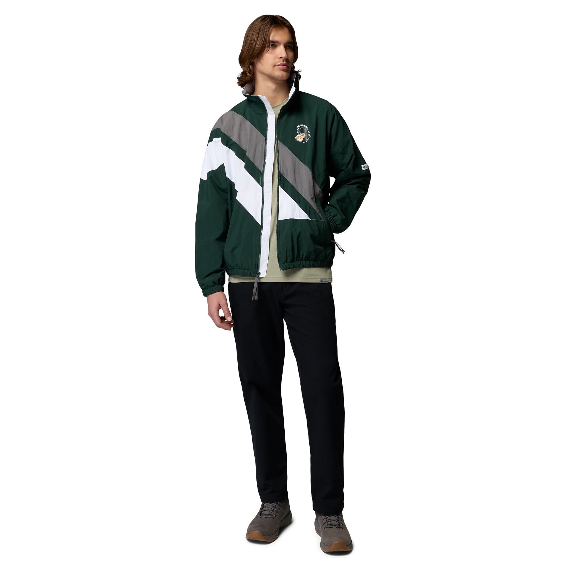 Men's Columbia Green Michigan State Spartans Reventure Full-Zip Windbreaker Omni-Shield Jacket