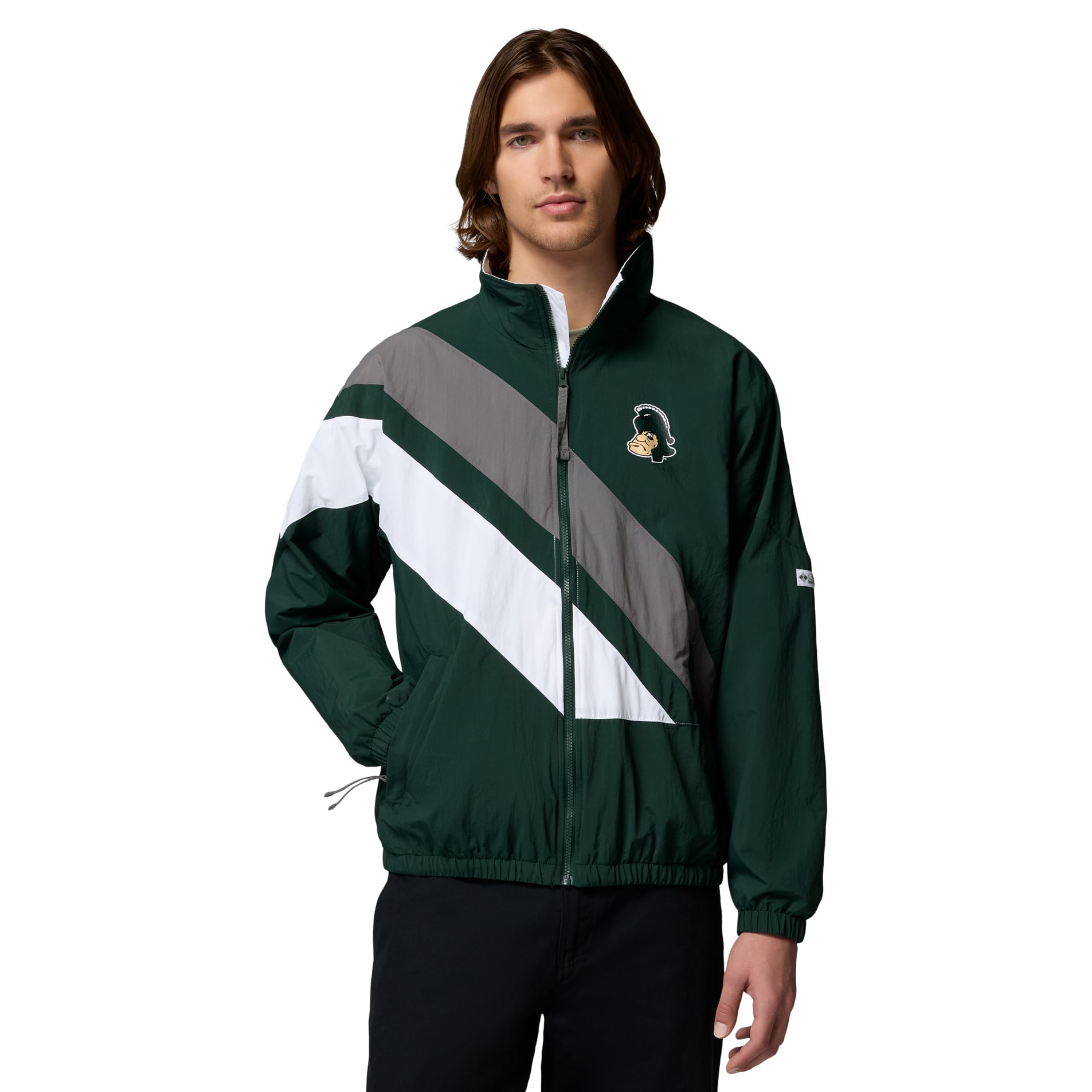 Men's Columbia Green Michigan State Spartans Reventure Full-Zip Windbreaker Omni-Shield Jacket