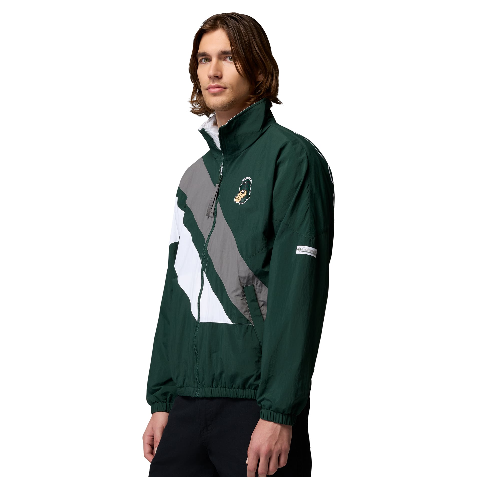 Men's Columbia Green Michigan State Spartans Reventure Full-Zip Windbreaker Omni-Shield Jacket