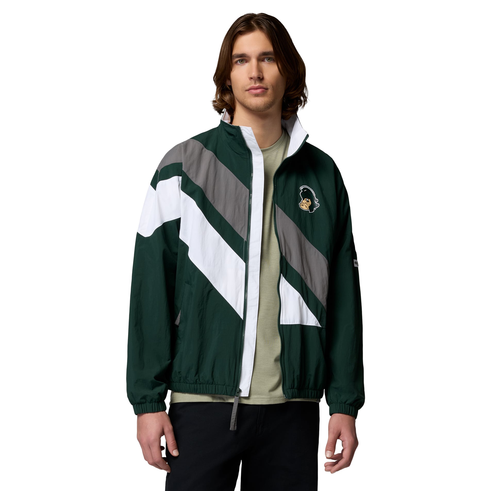 Men's Columbia Green Michigan State Spartans Reventure Full-Zip Windbreaker Omni-Shield Jacket