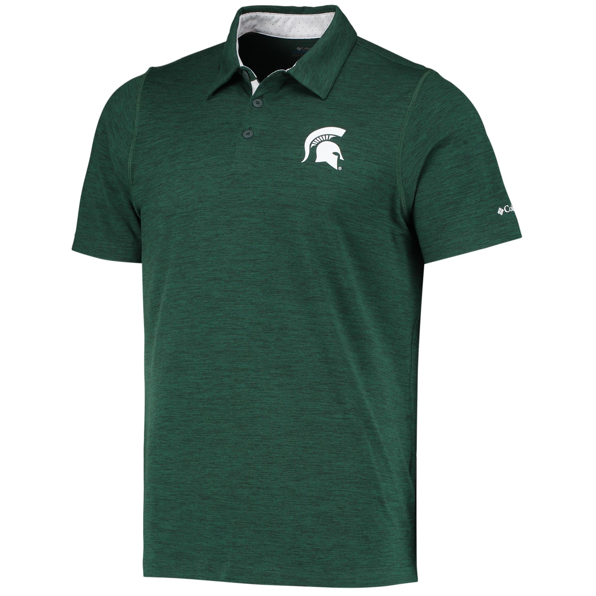 Men's Columbia  Green Michigan State Spartans Trail Omni-Shade Polo