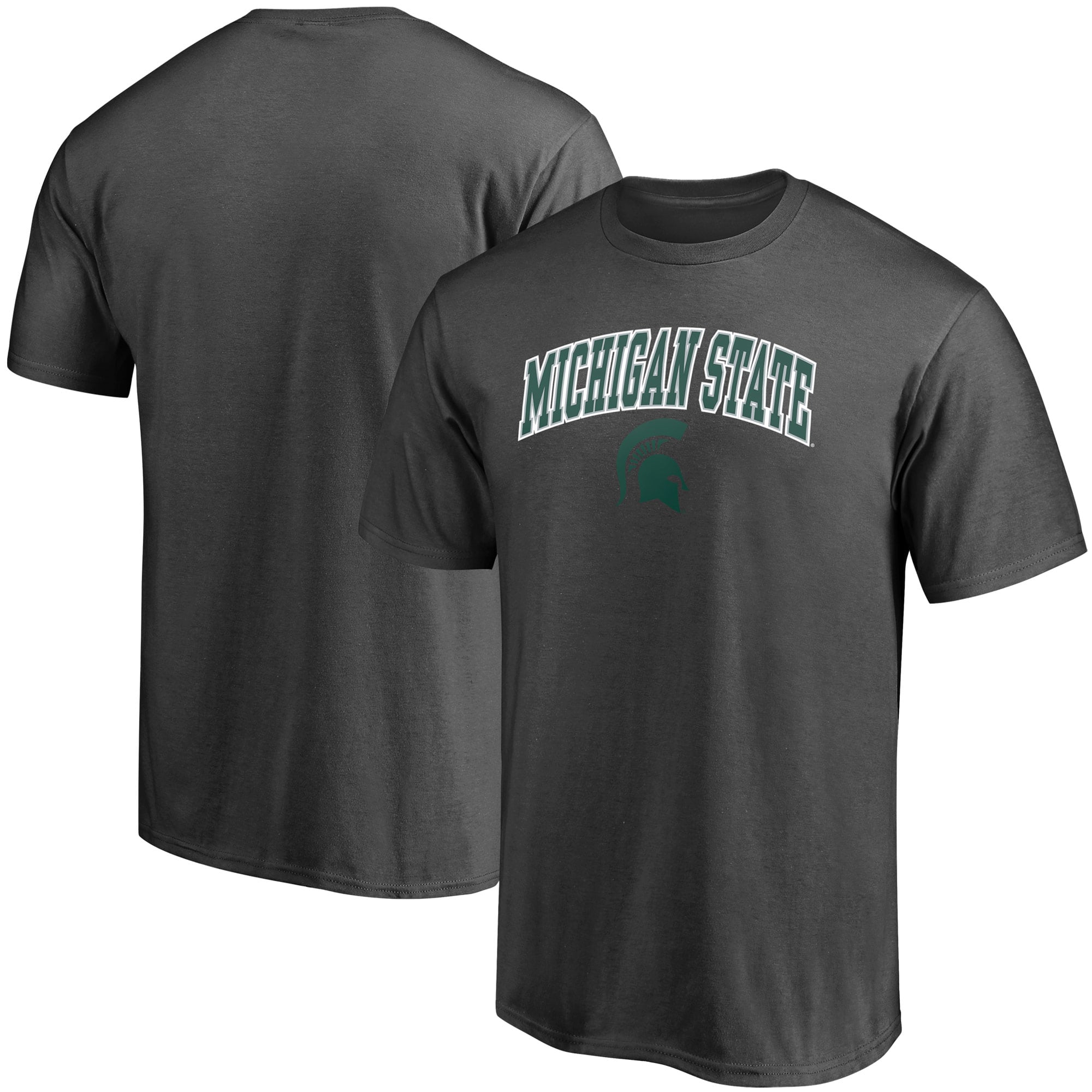 Men's Fanatics Charcoal Michigan State Spartans Logo Campus T-Shirt