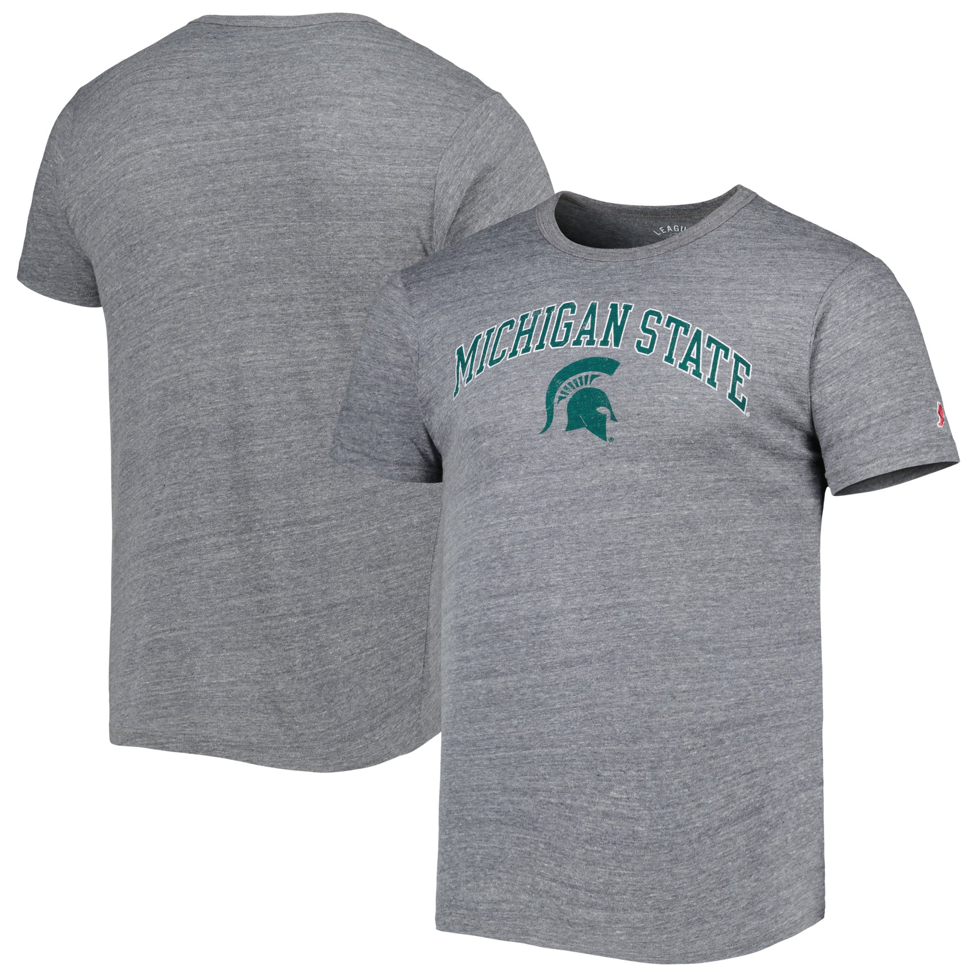 T-shirt Men's League Collegiate Wear gris chiné Michigan State Spartans 1965 Arch Victory Falls Tri-Blend