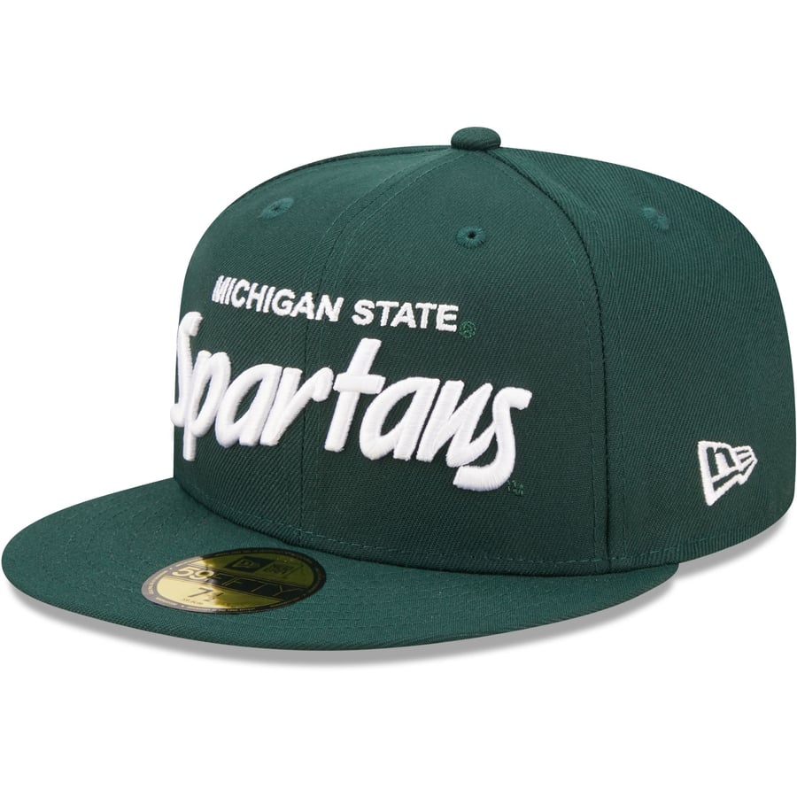 State Script Hats Men's New Era Green Michigan State Spartans Script Original 59FIFTY ...