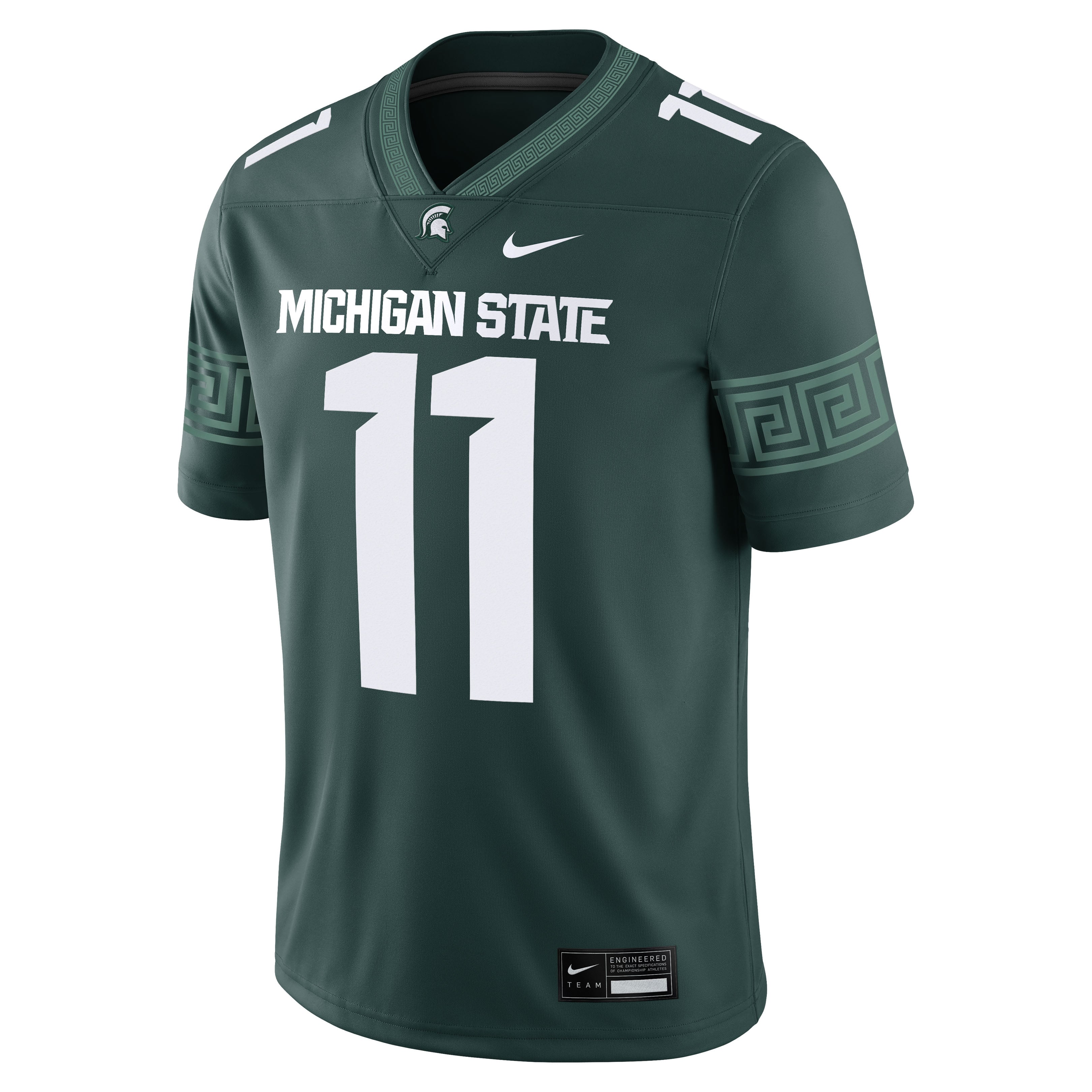 Maillot de football américain Nike Alessio Milivojevic vert des Spartans l'Université d'État du Michigan pour homme