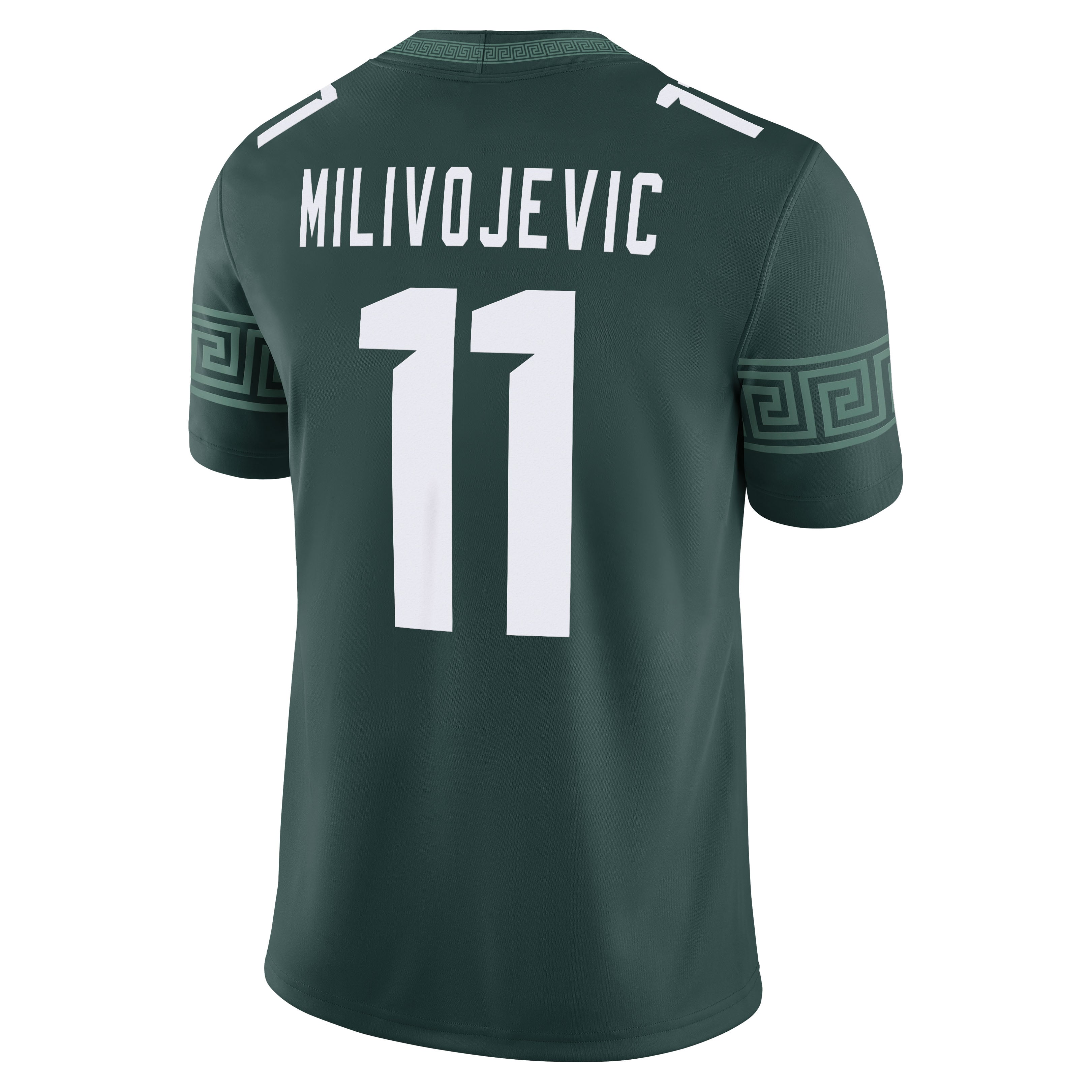 Maillot de football américain Nike Alessio Milivojevic vert des Spartans l'Université d'État du Michigan pour homme