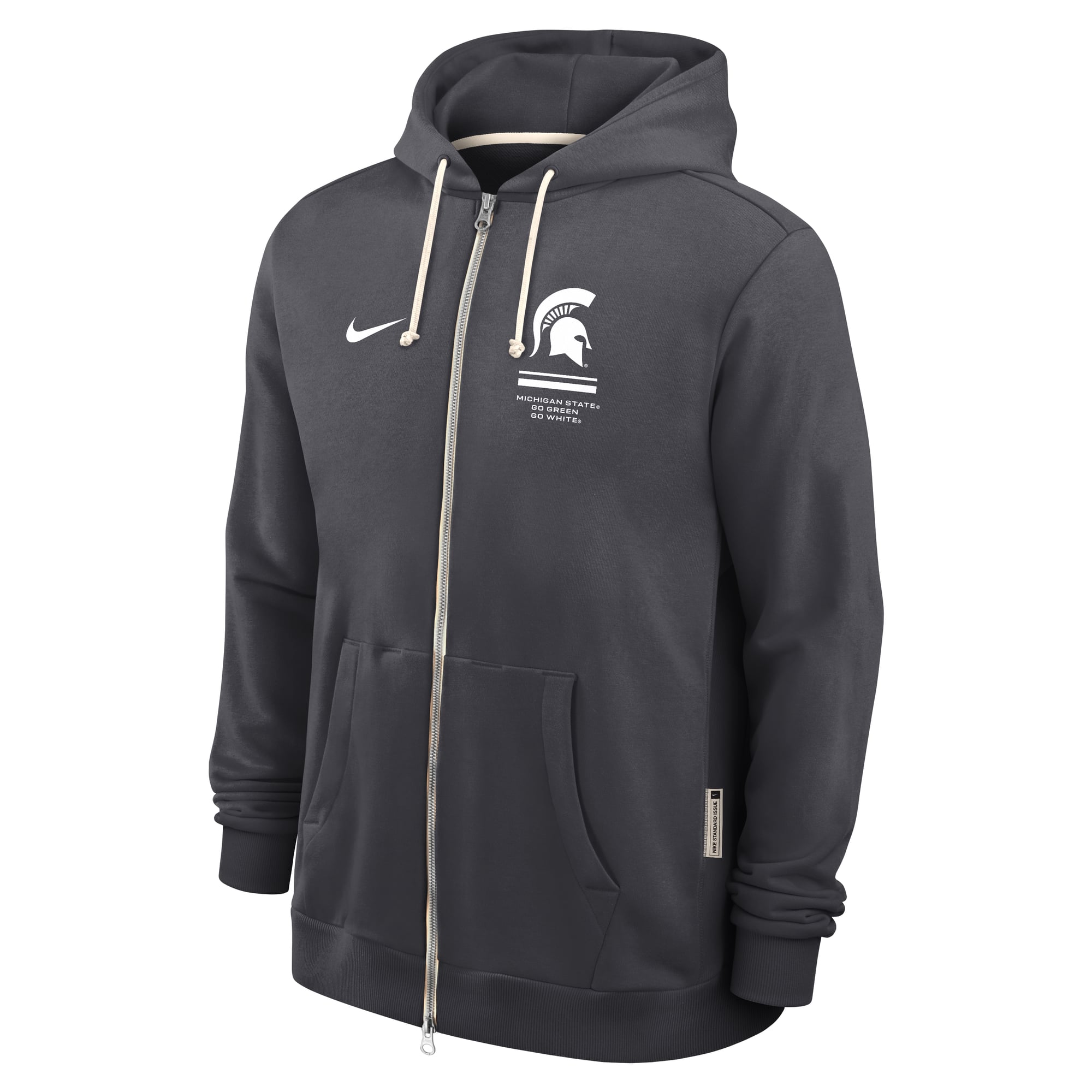 Sweat à capuche zippé Nike vert Michigan State Spartans 2026 Sideline Standard Issue Dri-FIT pour homme