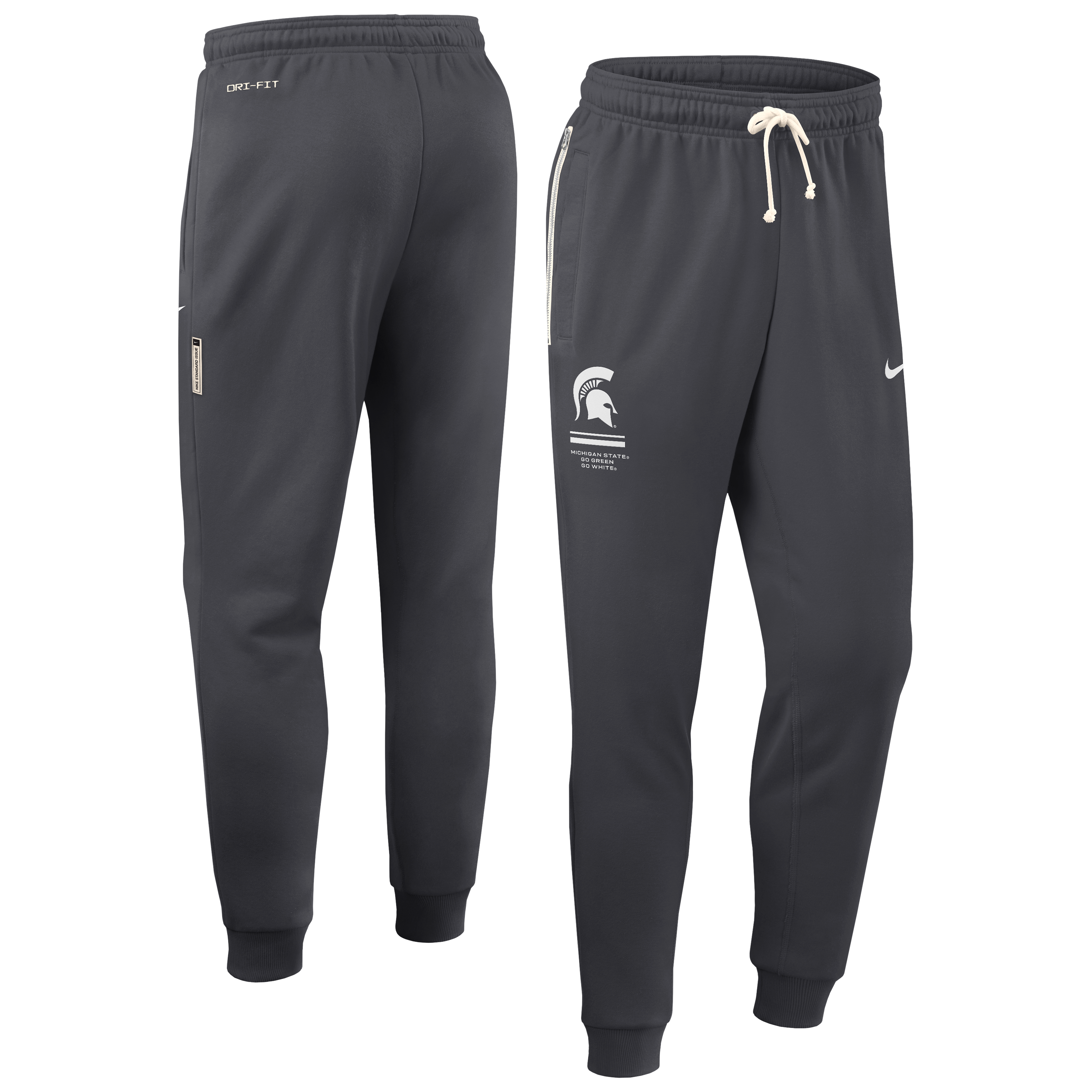 Men's Nike Anthracite Michigan State Spartans 2026 Sideline Standard Issue Dri-FIT Taper Pants