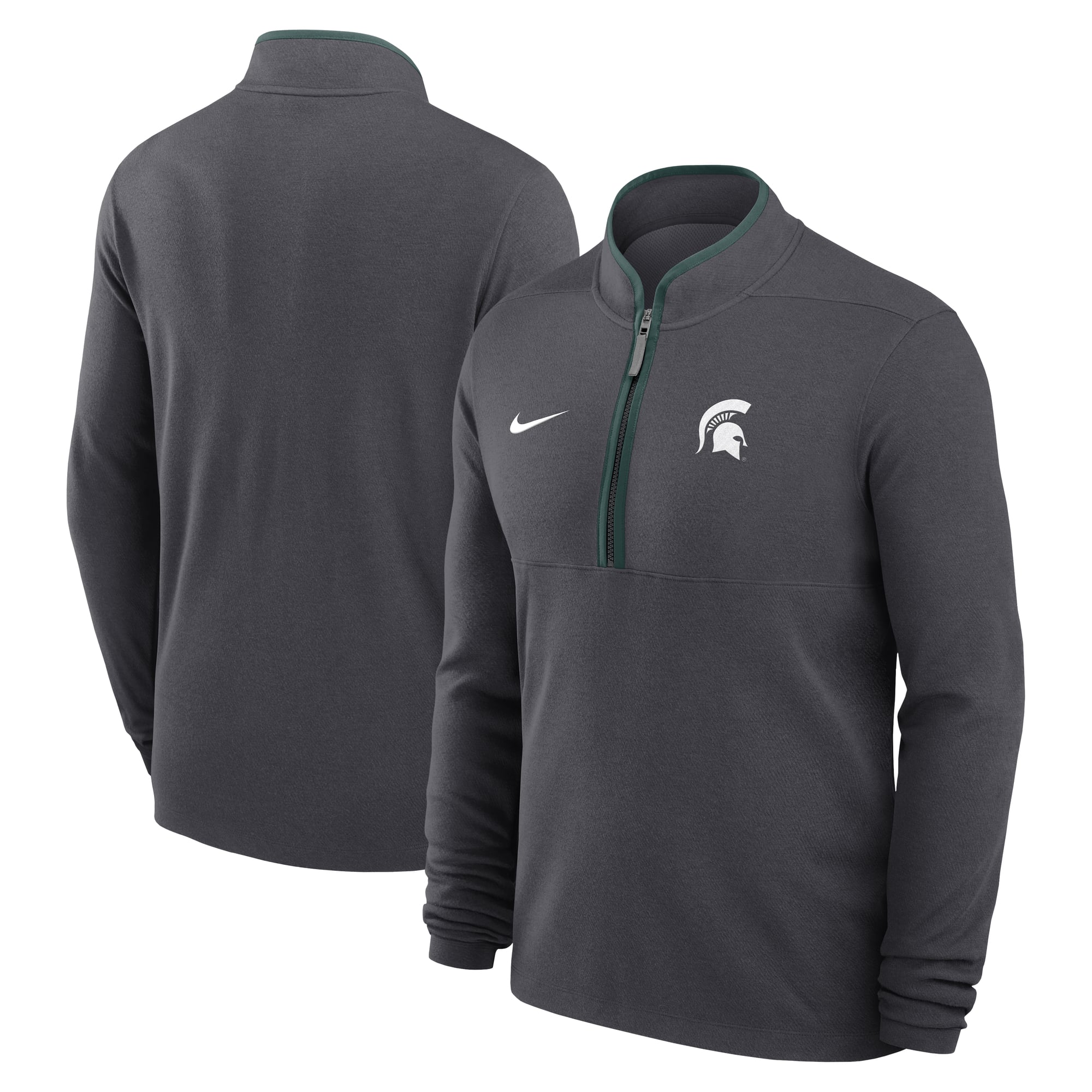 Men's Nike Green Michigan State Spartans Courtside Victory Dri-FIT Half-Zip Pullover