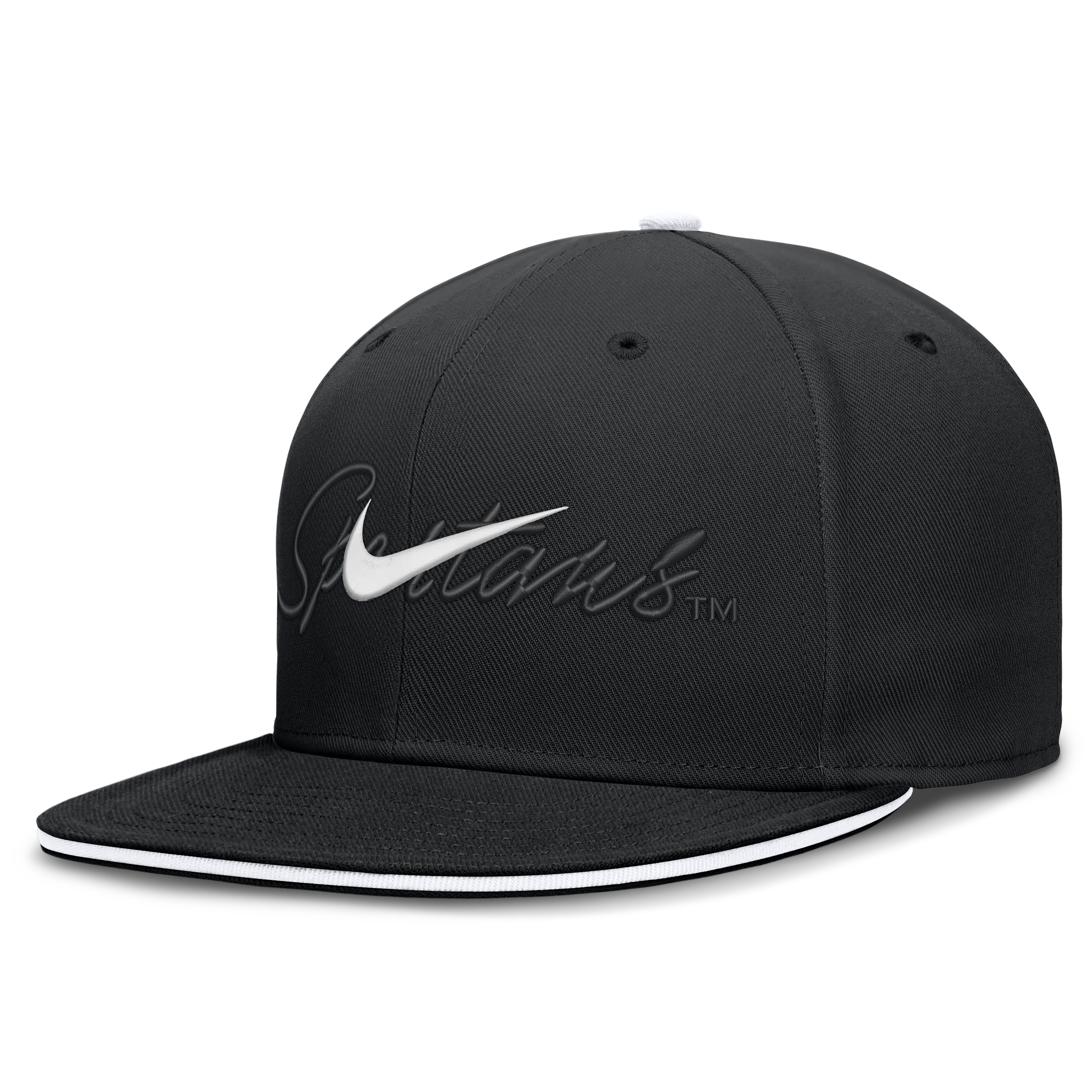 Casquette ajustée Nike Dri-FIT Primetime Script noire pour homme, Michigan State Spartans