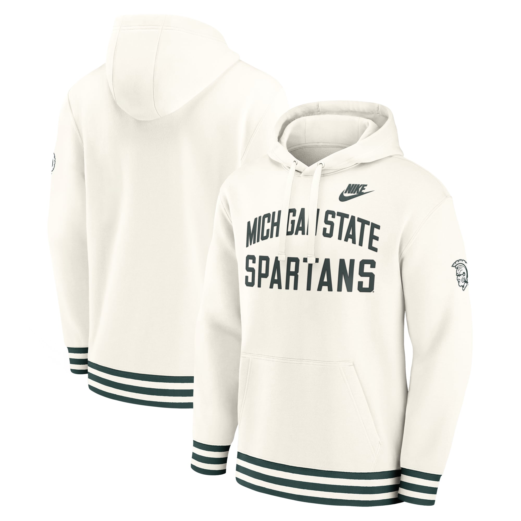 Men's Nike  Cream Michigan State Spartans Legacy Retro Pullover Hoodie