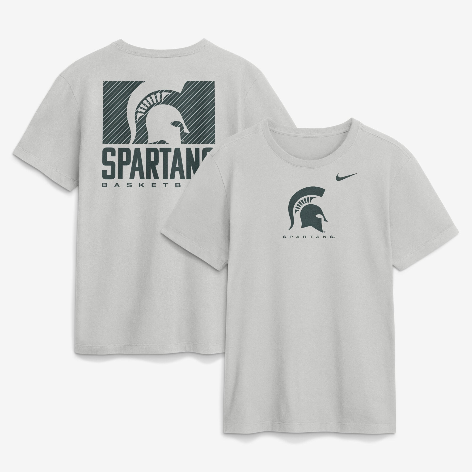 T-shirt Nike gris pour homme Michigan State Spartans Courtside Dri-FIT