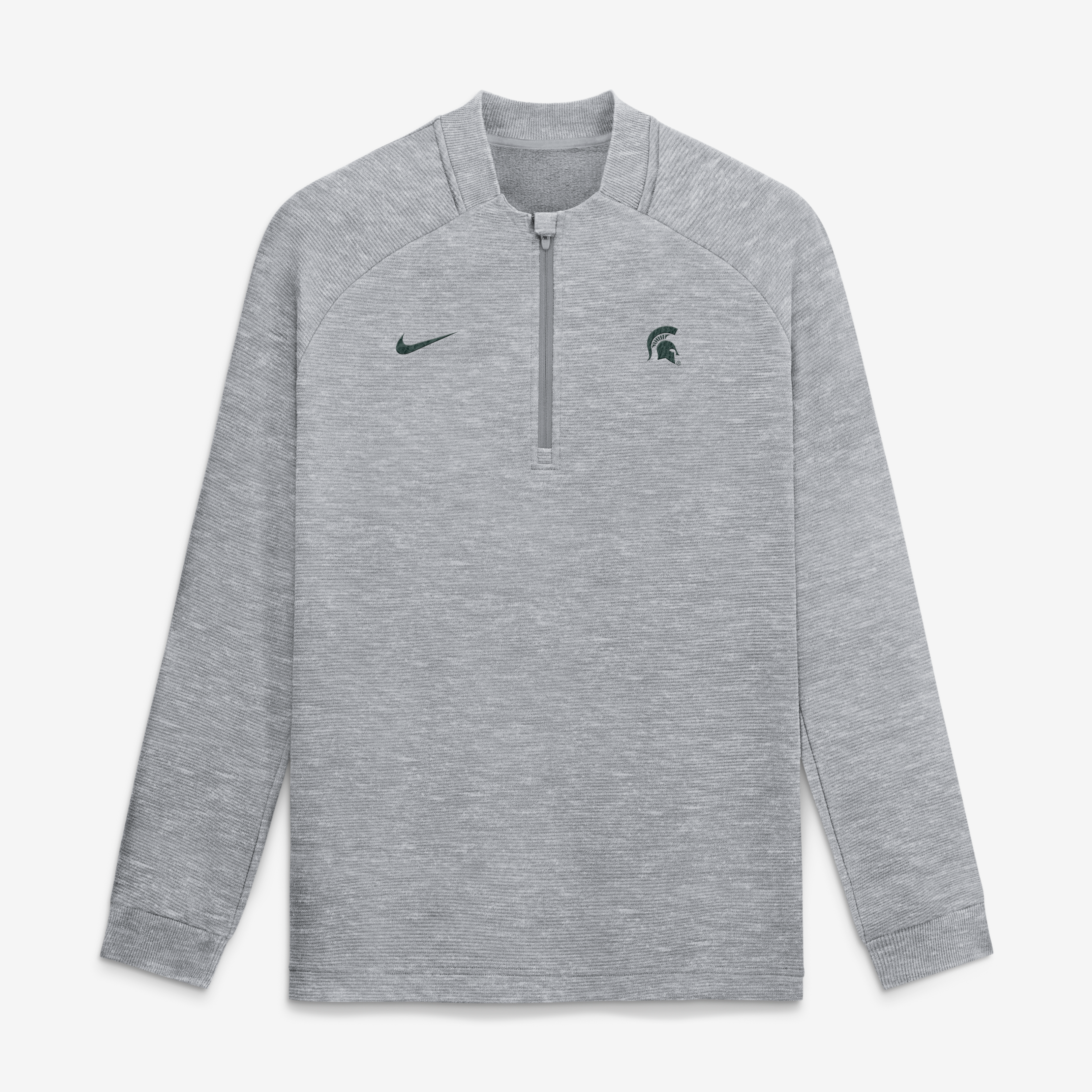 Pull-over Nike gris Michigan State Spartans Par Raglan Tri-Blend Therma-FIT à demi-zip pour homme