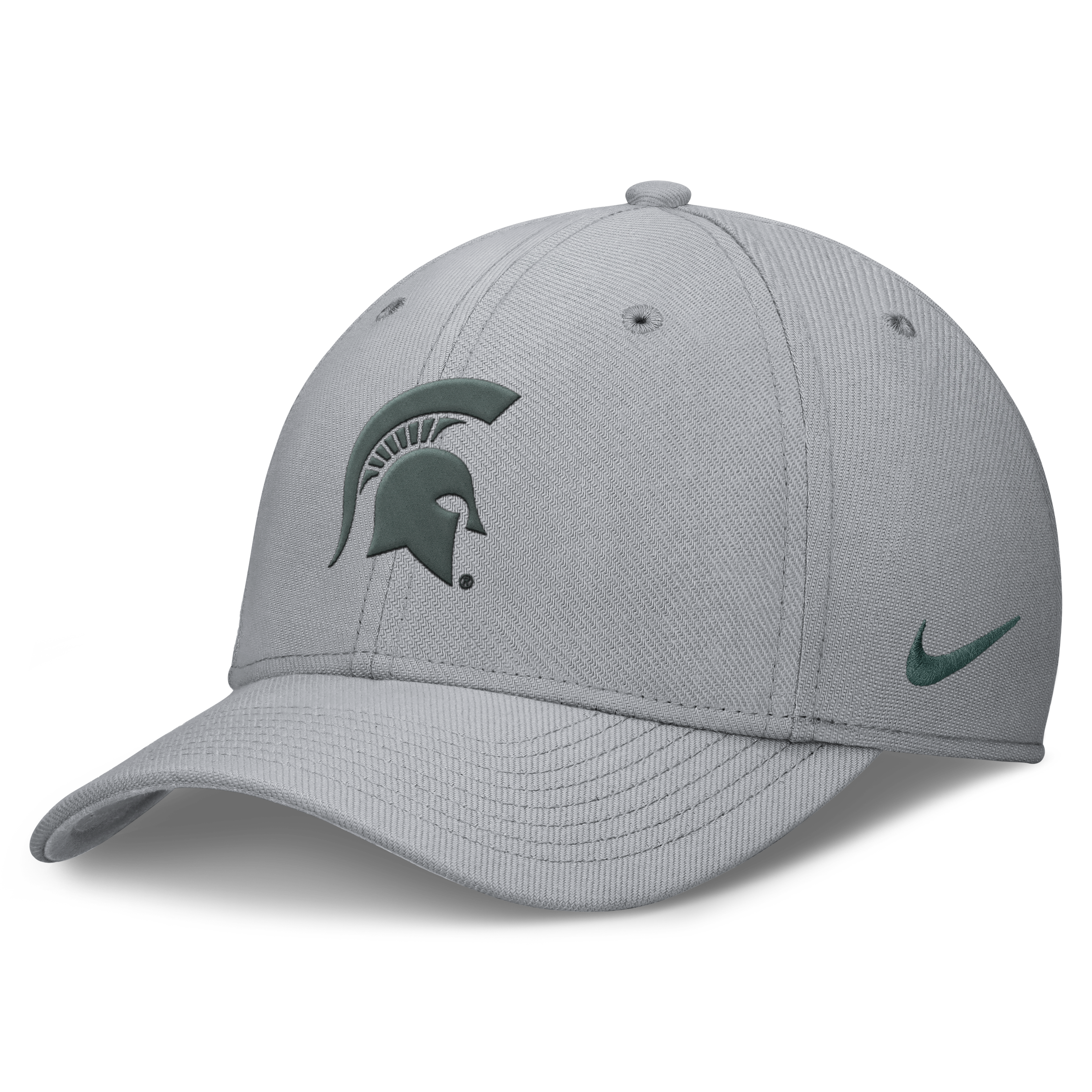 Men's Nike Gray Michigan State Spartans Rise SwooshFlex Dri-FIT Hat