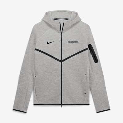  Michigan State Spartans Nike Tech Fleece Raglan Full-Zip Windrunner Hoodie - Gray