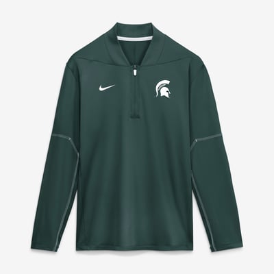 Michigan State Spartans Nike Men's 2026 Sideline Midweight Half-Zip Dri-FIT Pullover - Green
