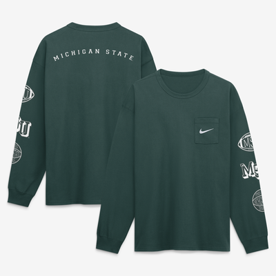 Michigan State Spartans Nike Academic Long Sleeve Pocket T-Shirt - Green
