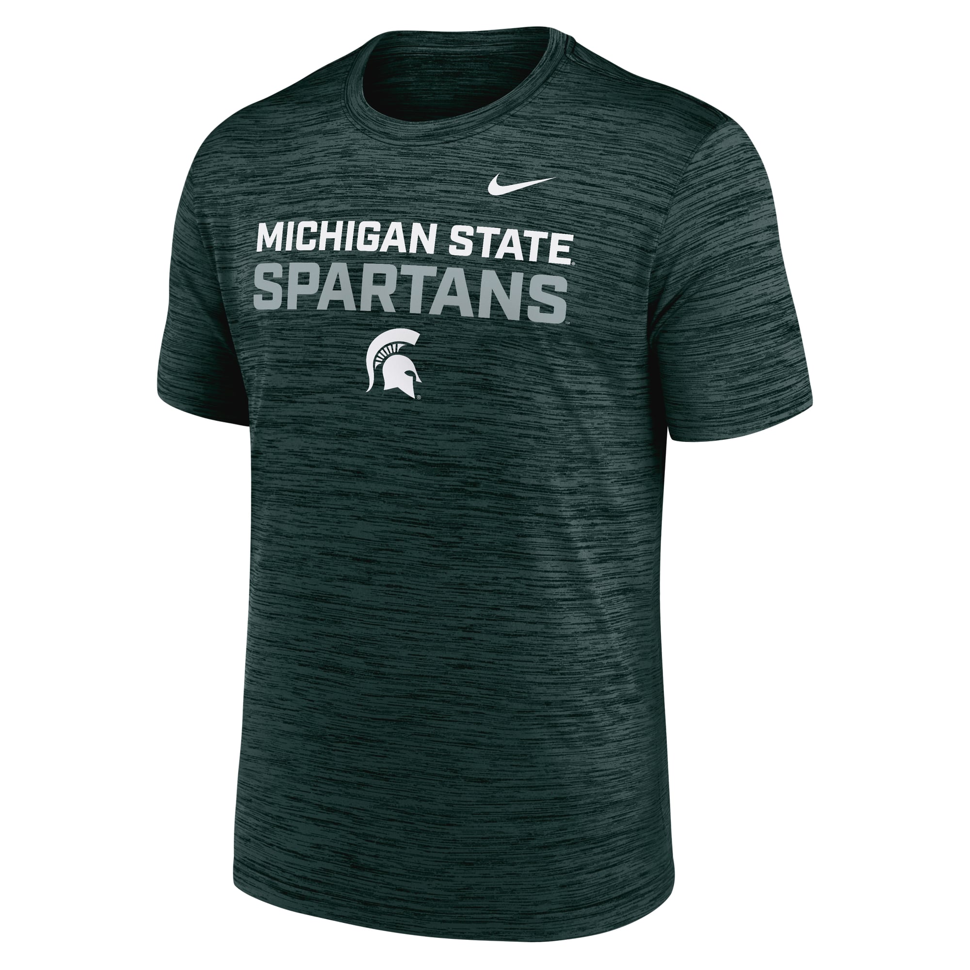 T-shirt Nike vert Michigan State Spartans Campus Center Stack Velocity Performance pour homme