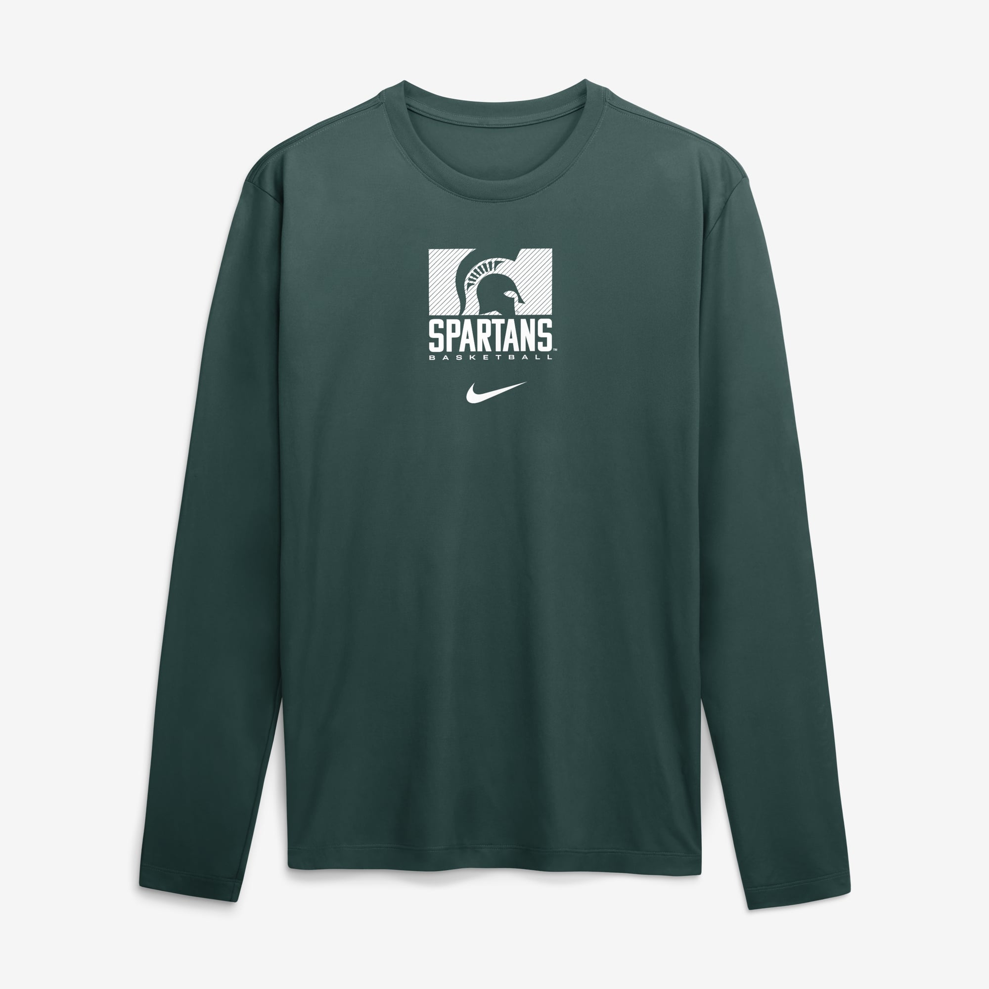 T-shirt à manches longues Nike vert Michigan State Spartans Courtside Legend Dri-FIT pour homme