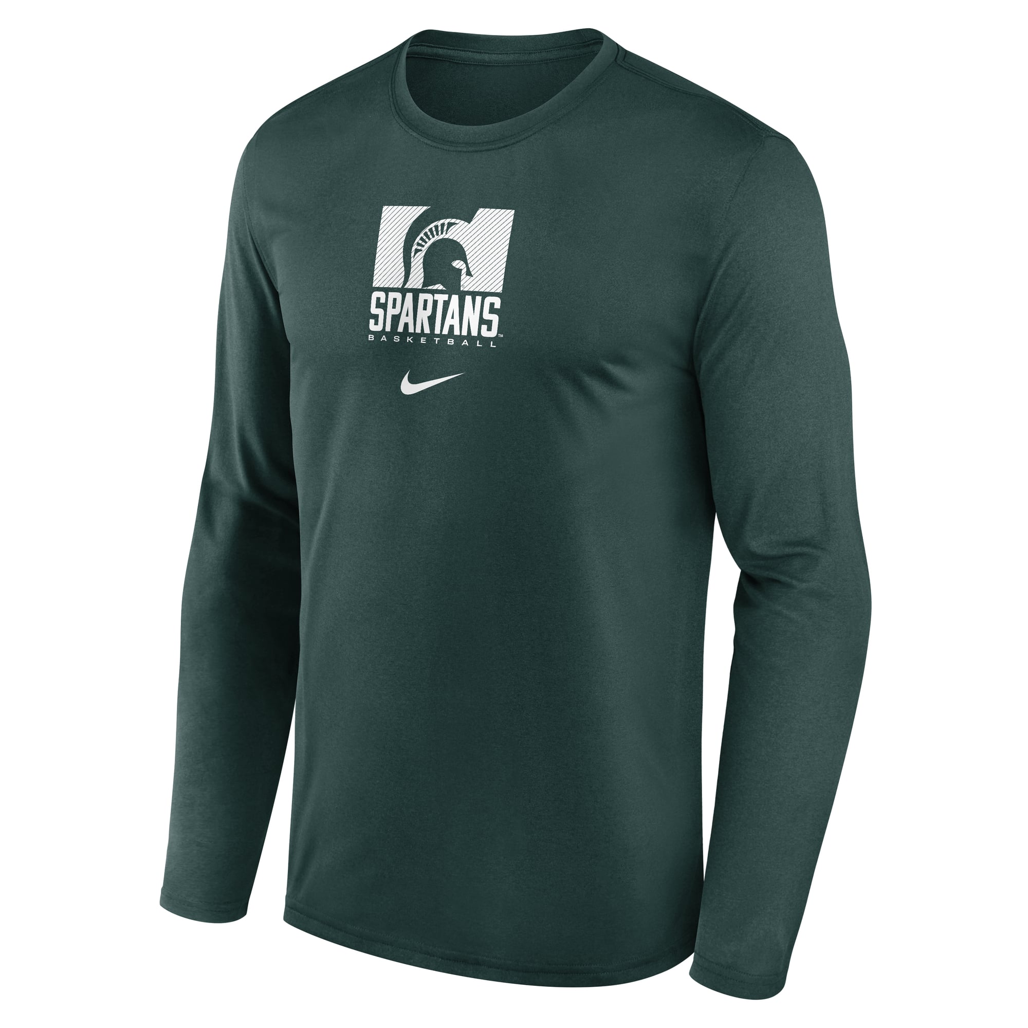 T-shirt à manches longues Nike vert Michigan State Spartans Courtside Legend Dri-FIT pour homme
