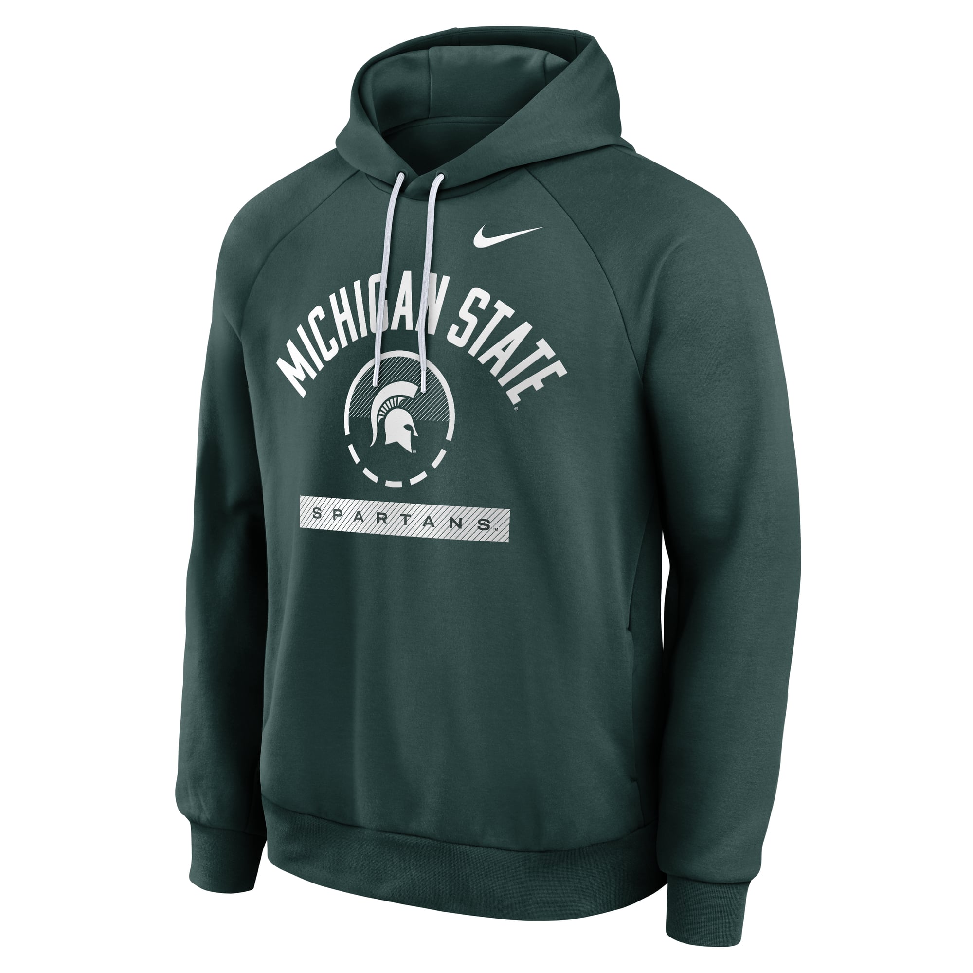 Men's Nike  Green Michigan State Spartans Courtside Practice Dri-FIT Raglan Fleece Hoodie