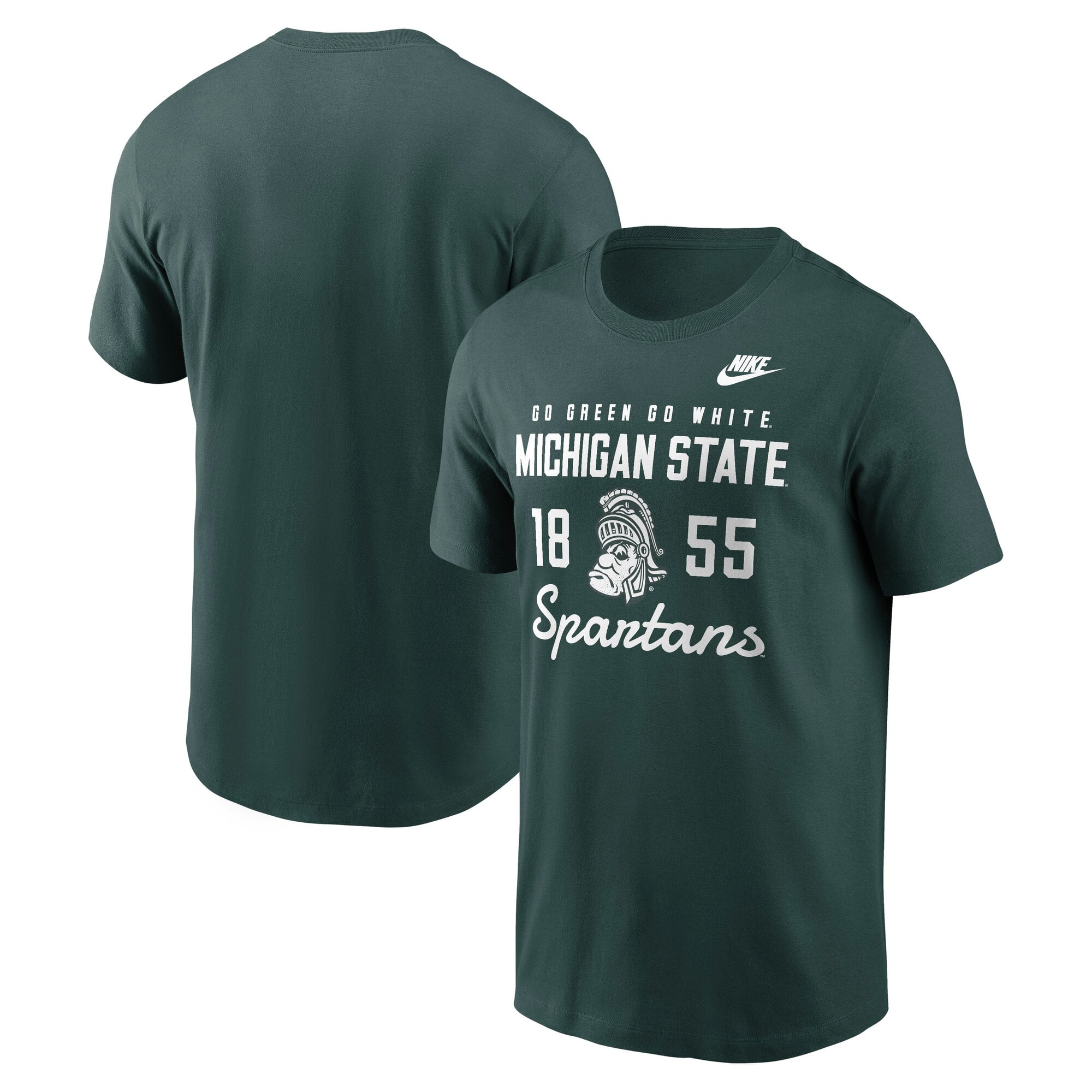 Men's Nike Green Michigan State Spartans Legacy Stacked Established T-Shirt